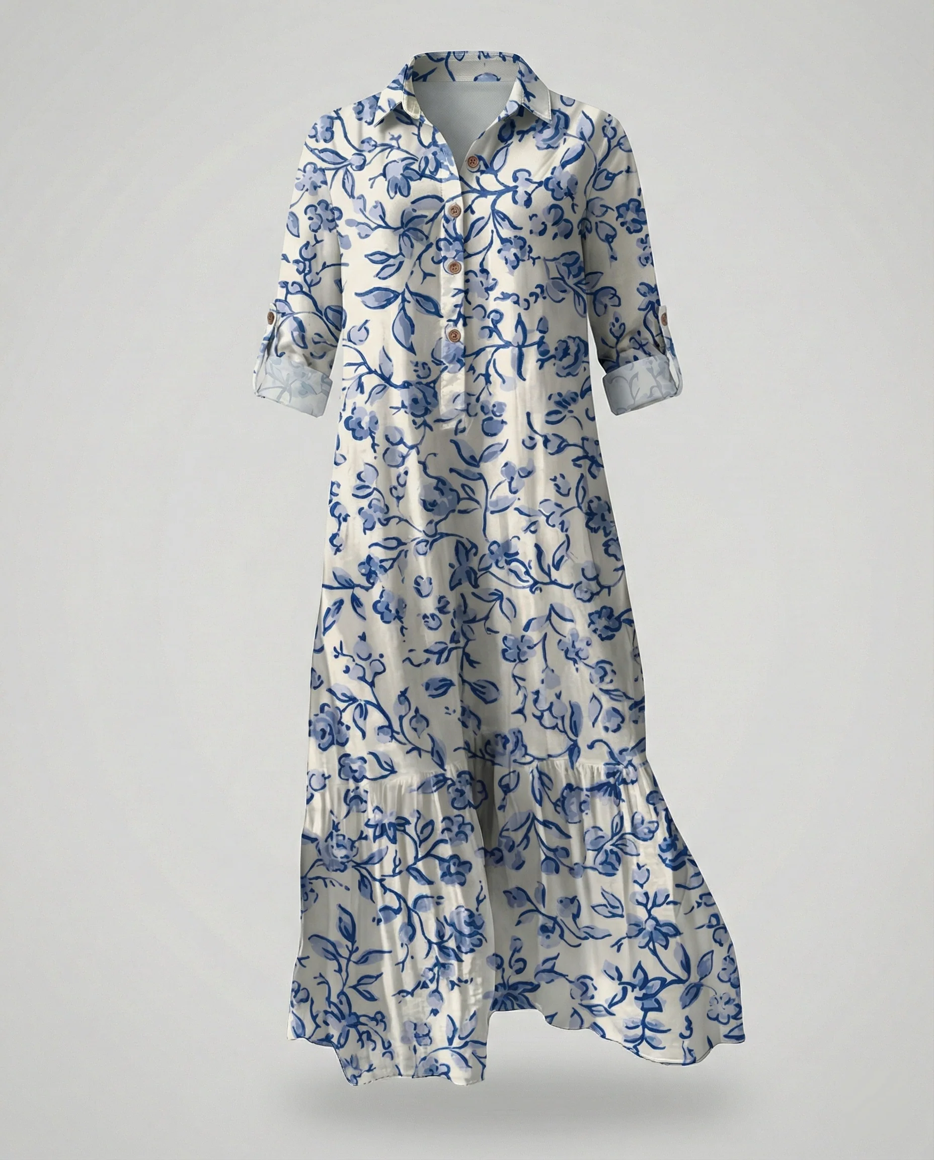 Damen Hemdblusenkleid mit Volant - Image 19