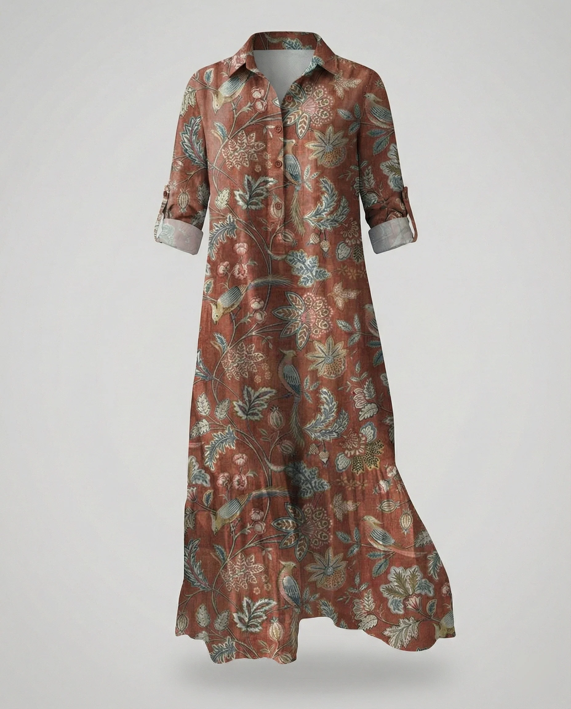 Damen Hemdblusenkleid mit Volant - Image 2
