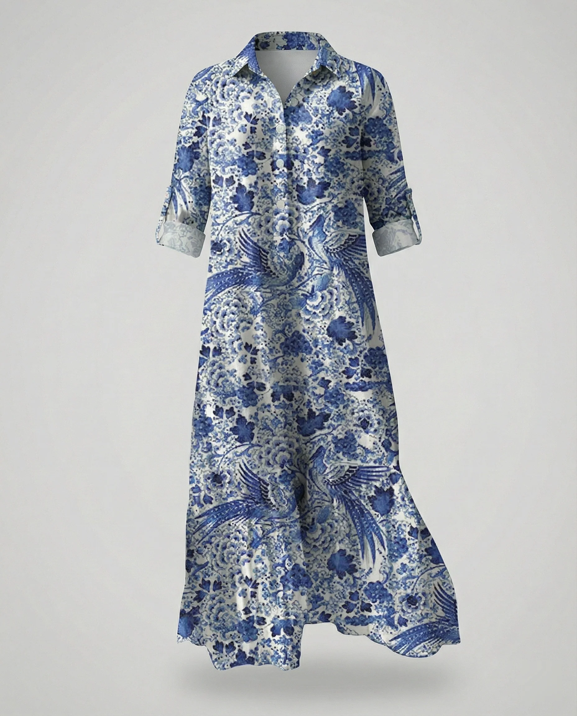 Damen Hemdblusenkleid mit Volant - Image 23