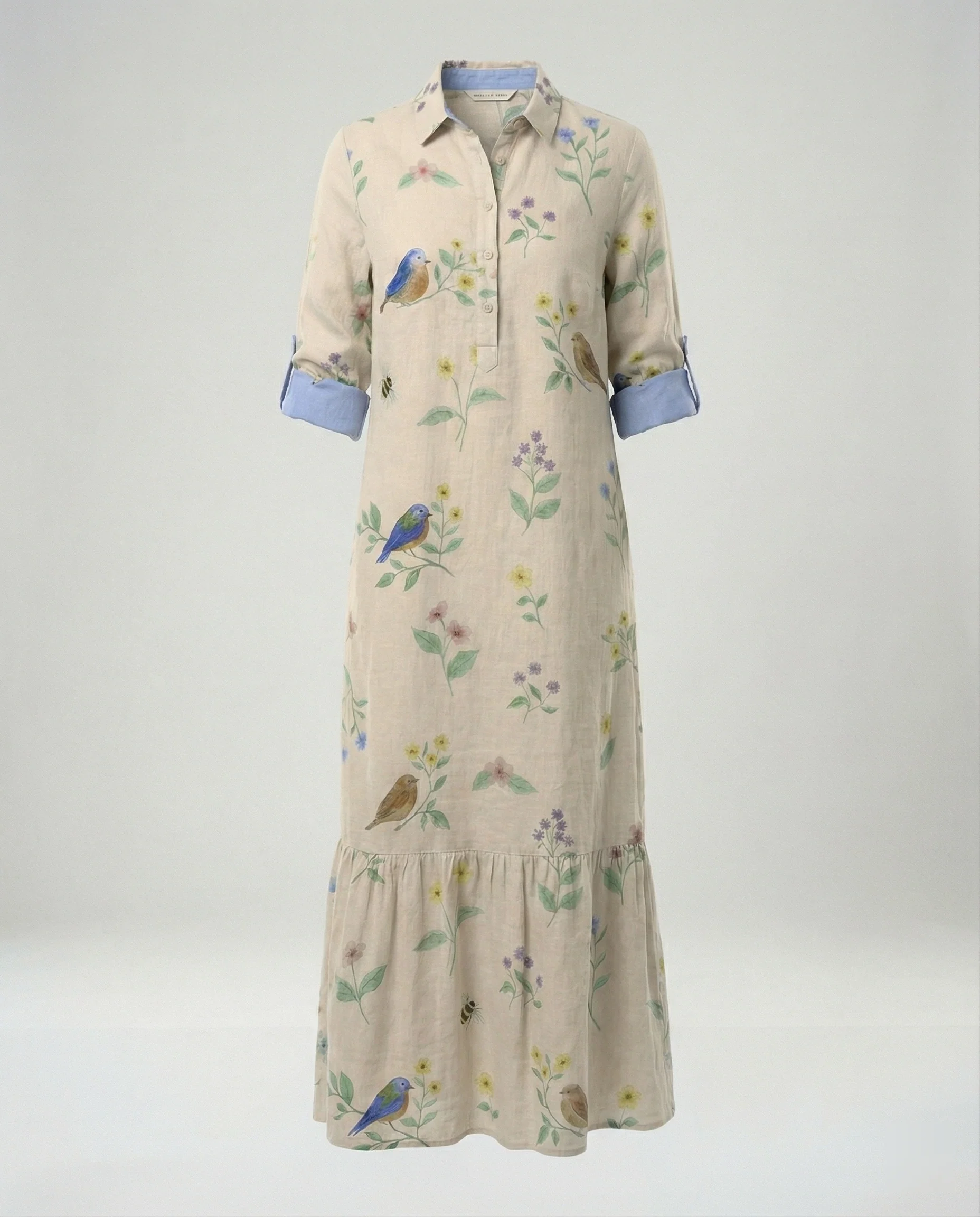 Damen Hemdblusenkleid mit Volant - Image 6
