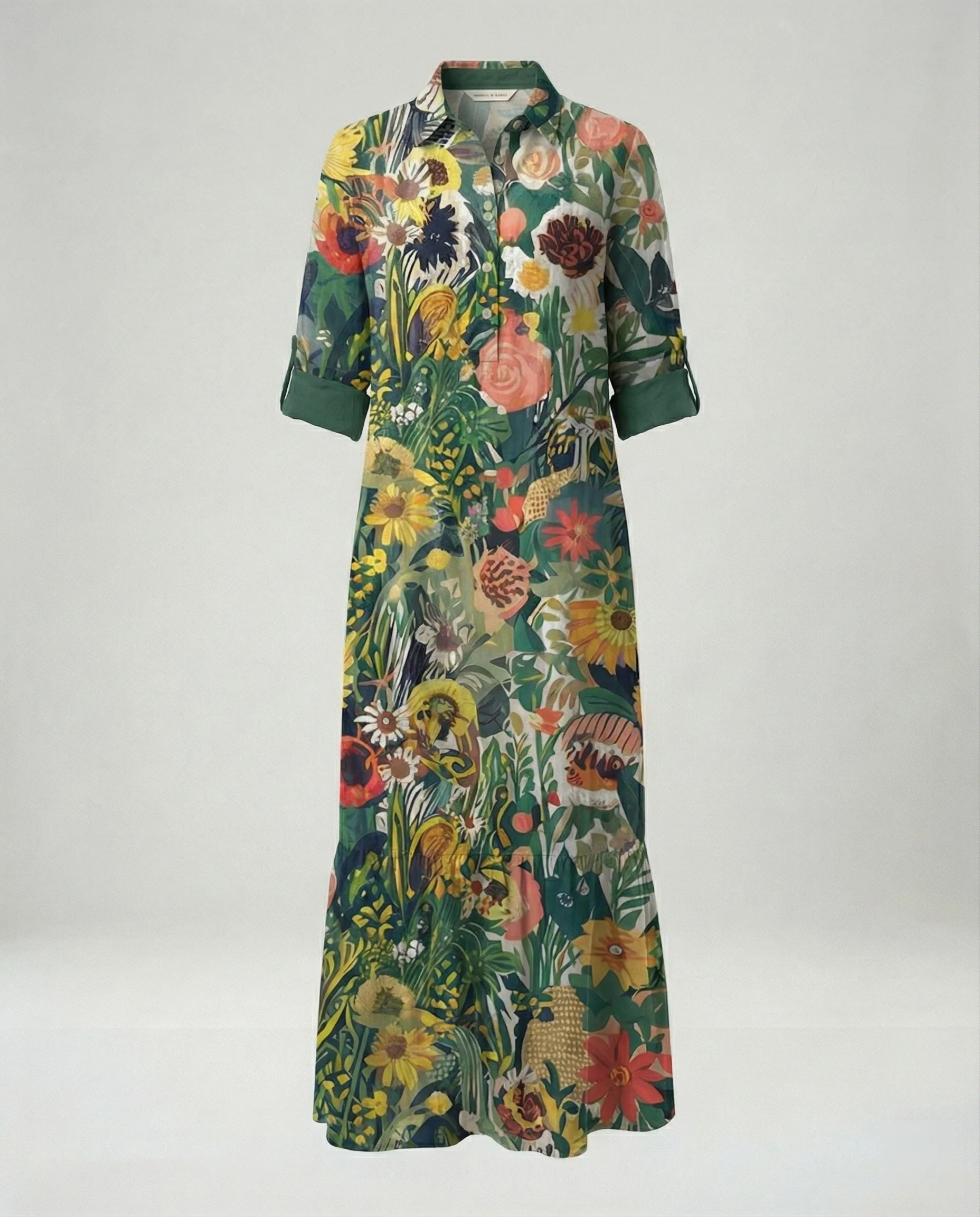 Damen Hemdblusenkleid mit Volant - Image 7