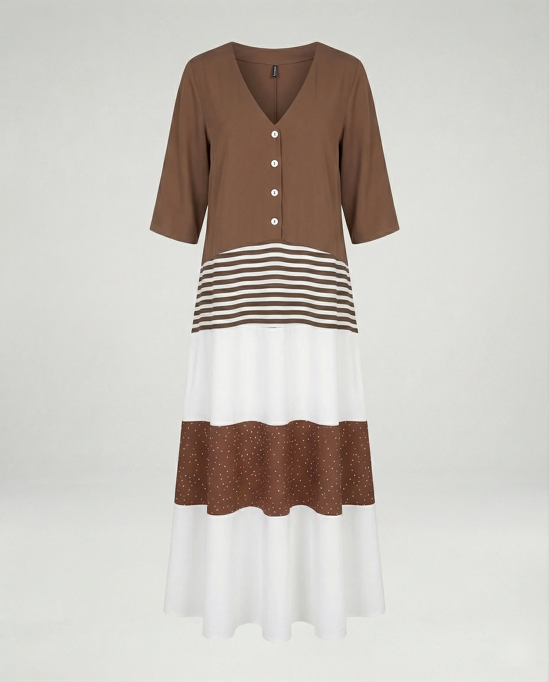 Damen Maxikleid mit Knopfleiste Stufen - Image 4
