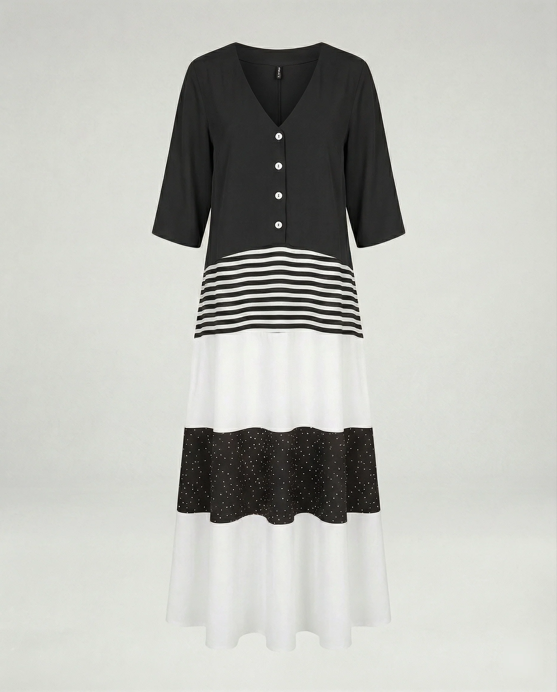 Damen Maxikleid mit Knopfleiste Stufen - Image 5