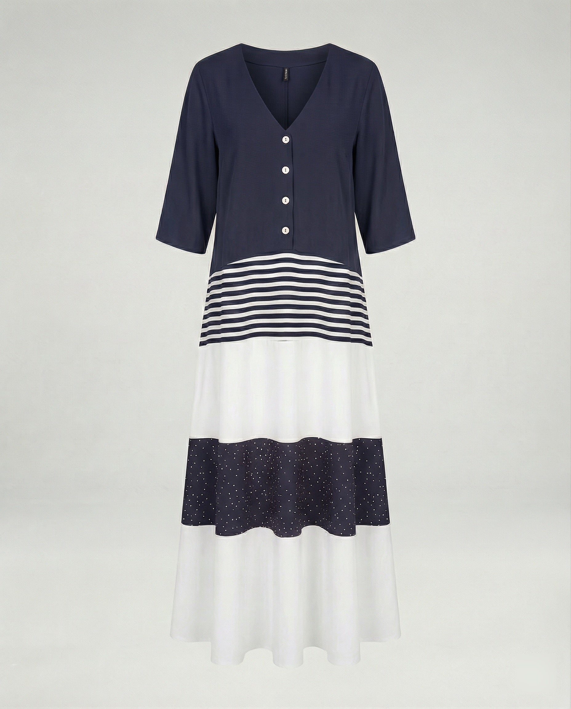 Damen Maxikleid mit Knopfleiste Stufen - Image 6