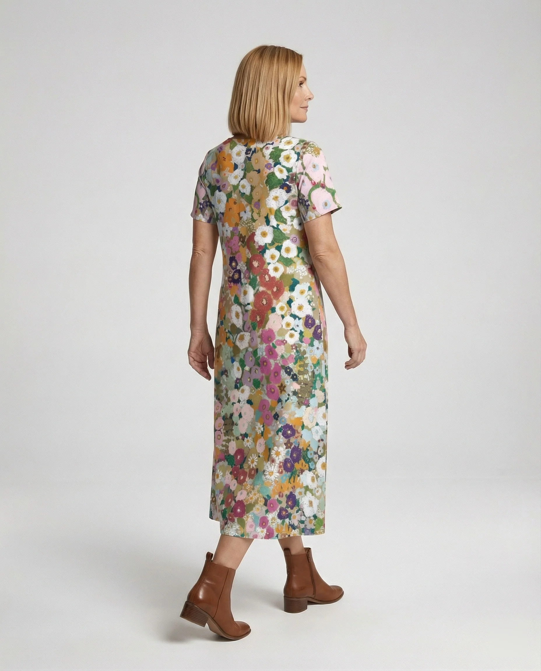Damen Maxikleid floral asymmetrisch - Image 2