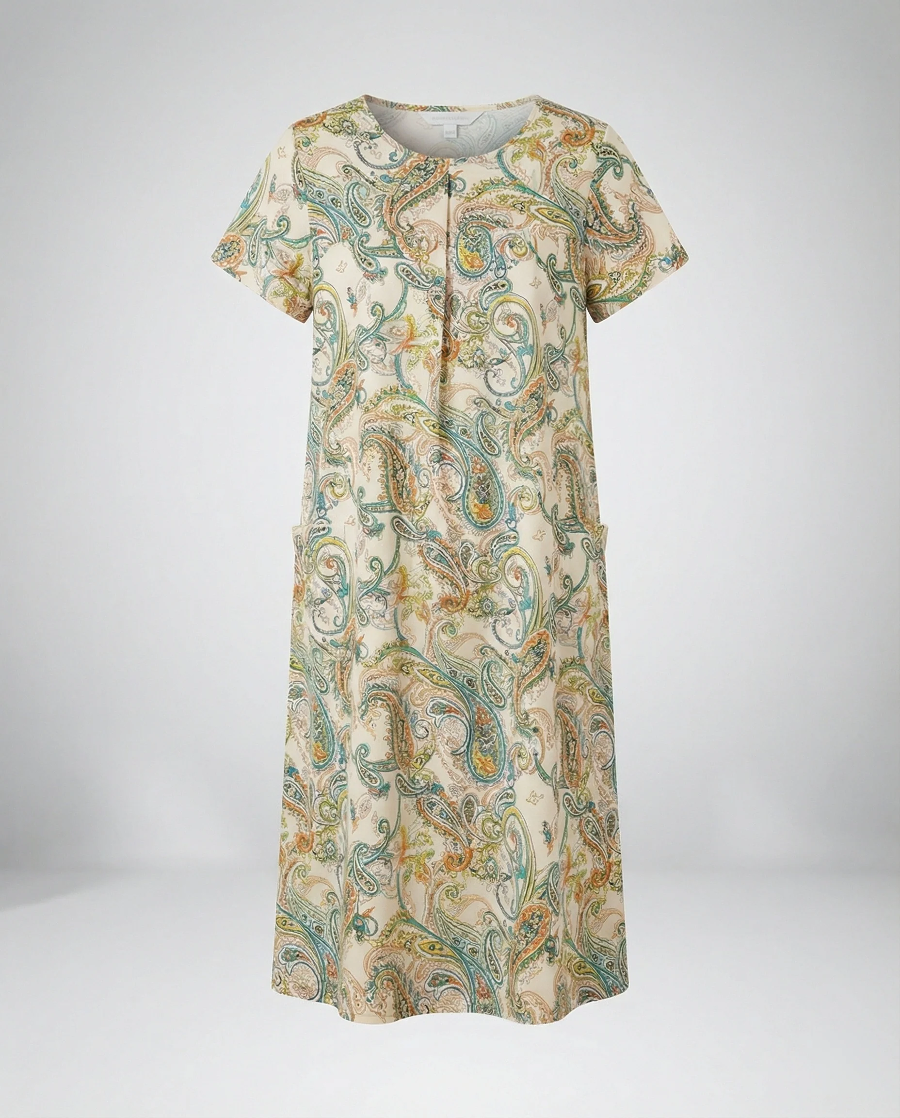 Luftiges Midikleid Damen Mit Taschen - Image 3