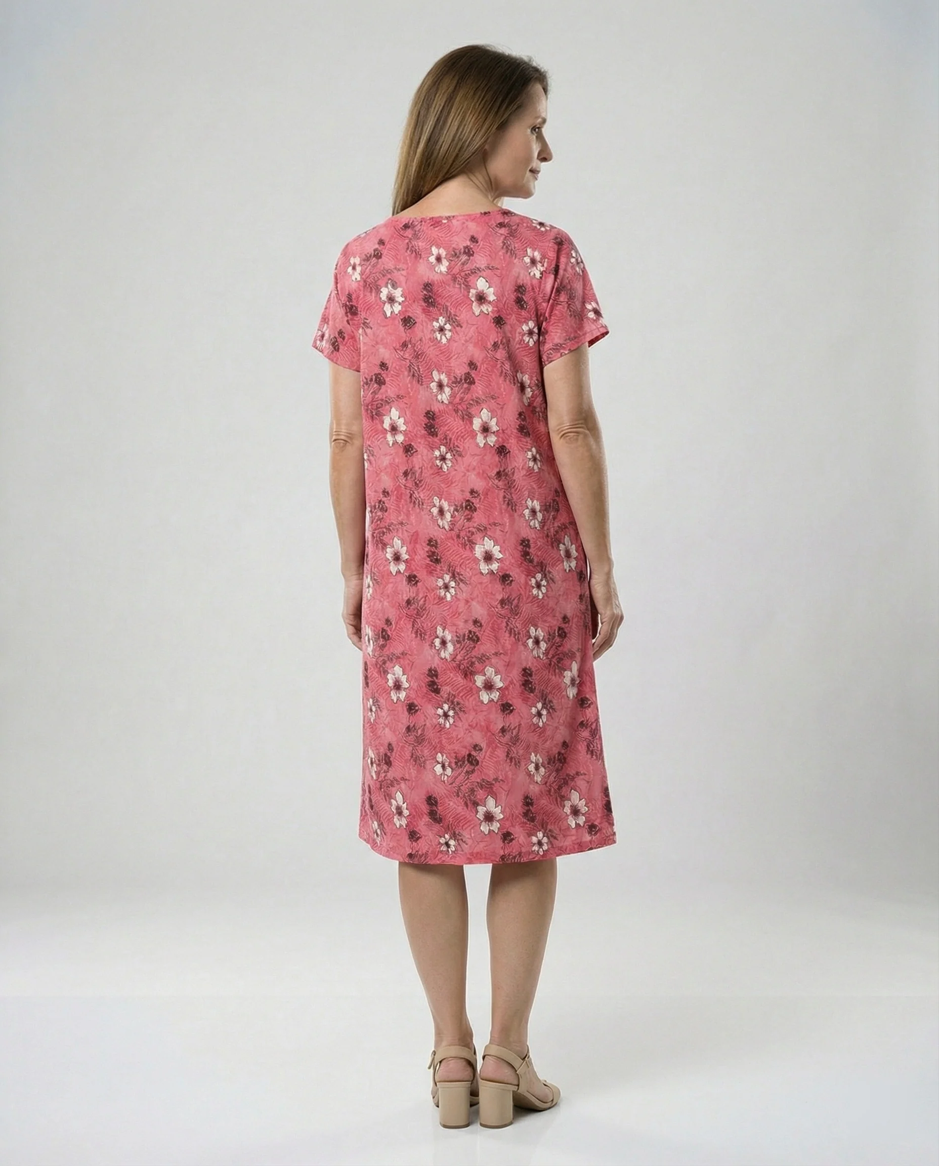 Luftiges Midikleid Damen Mit Taschen - Image 4