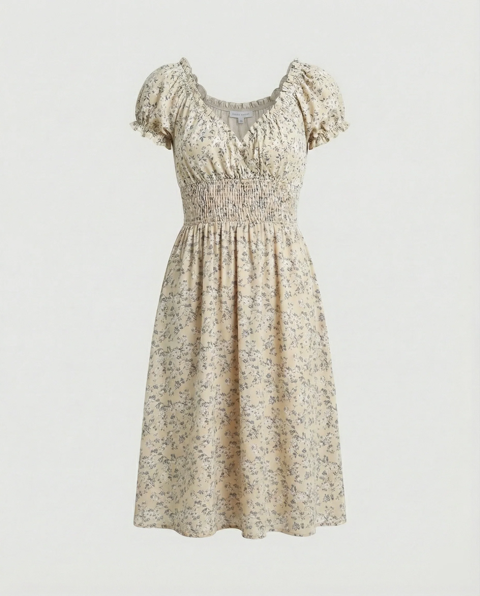 Damen Midikleid gesmokt mit Puffärmeln - Image 7