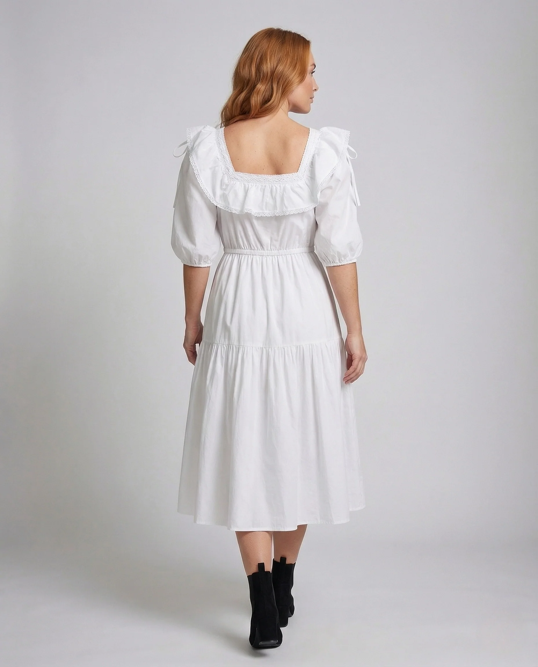 Damen Midikleid mit Volantkragen - Image 4