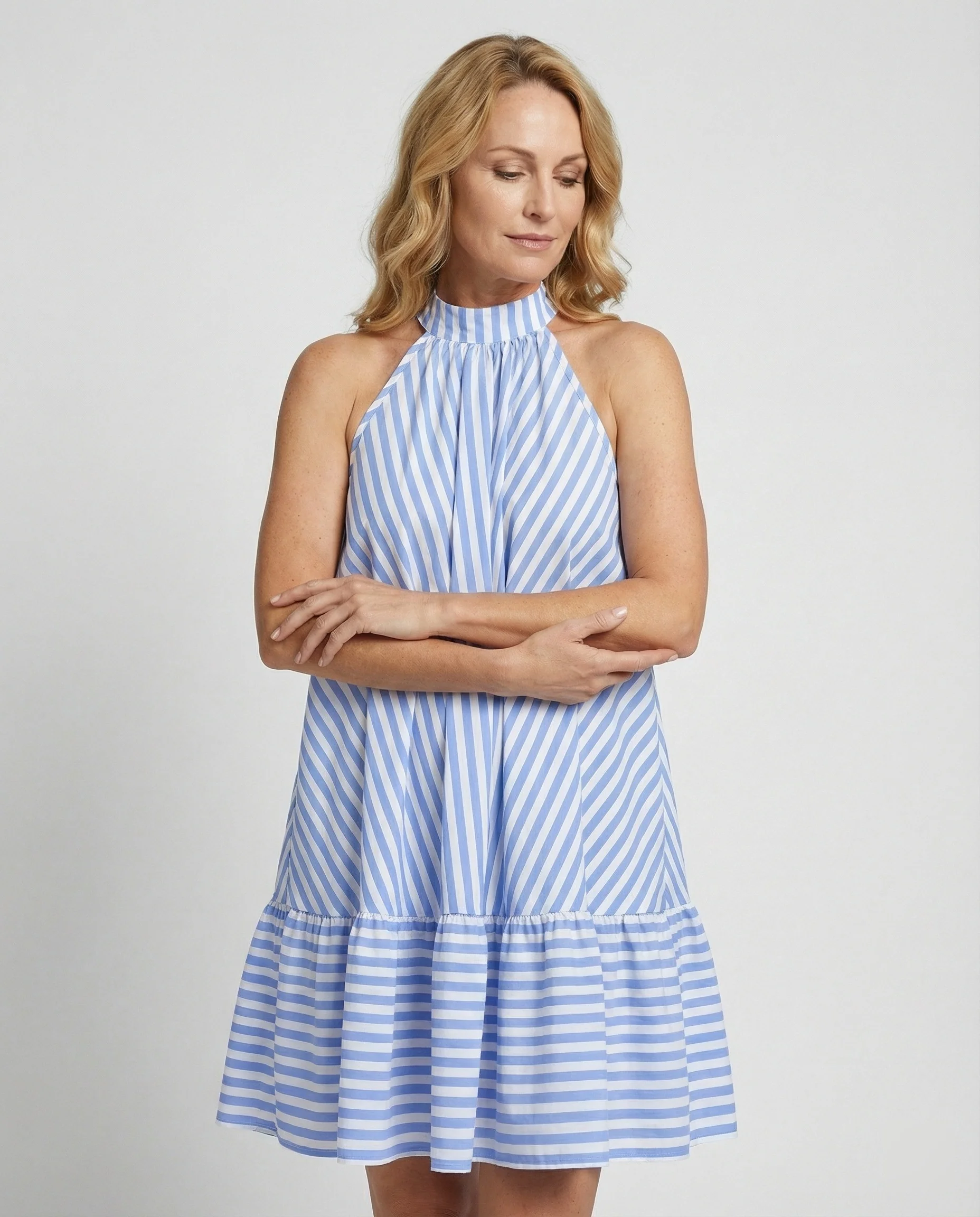 Neckholder Kleid Mit Volant Damen - Image 5