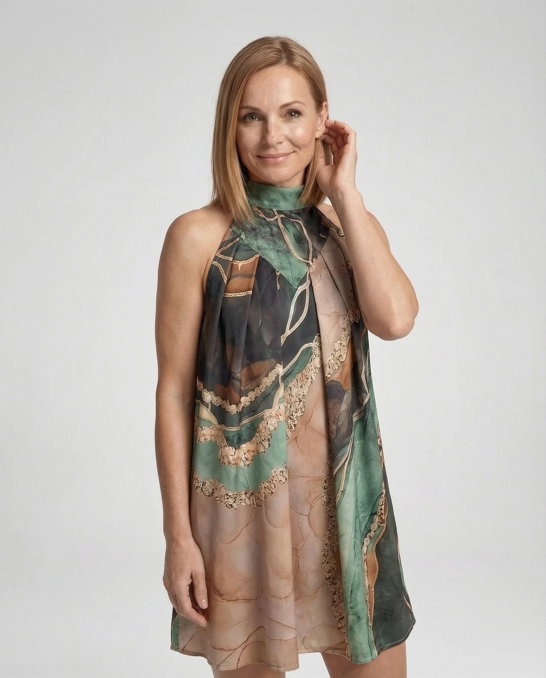 Damen Halter Sommerkleid in Satinoptik - Image 2