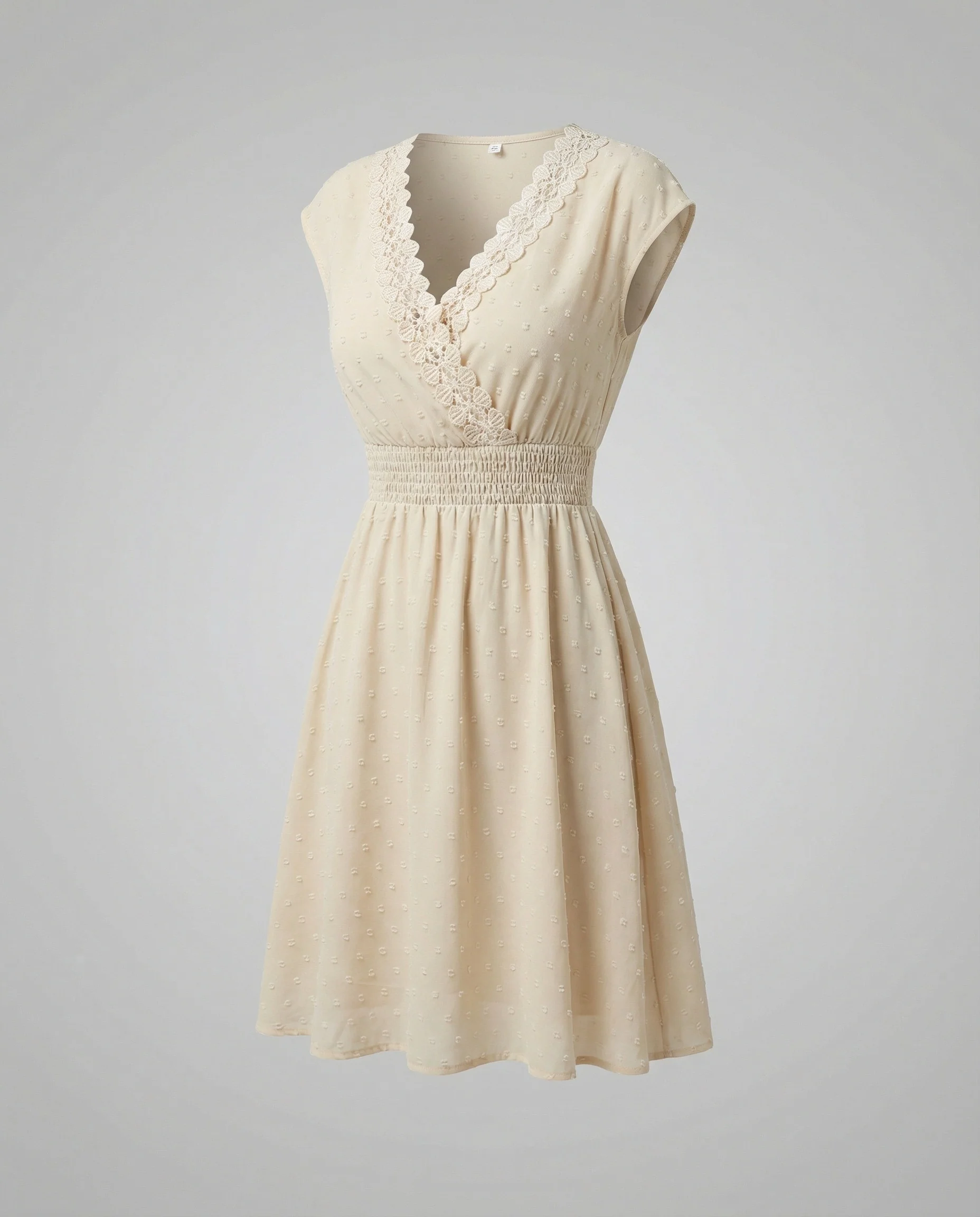 Damen Sommerkleid mit Spitze V-Ausschnitt - Image 4