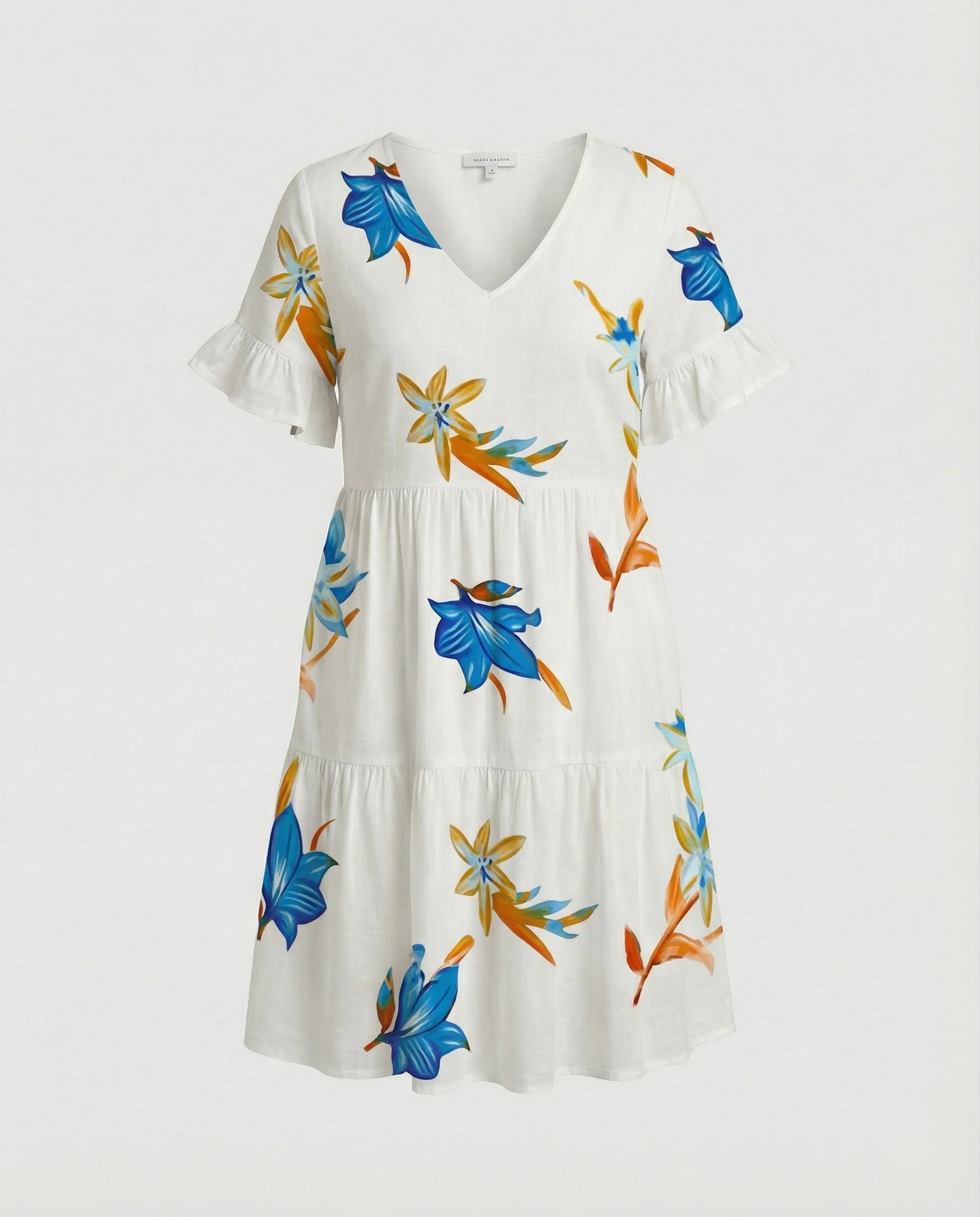 Damen Sommerkleid Midikleid Volant - Image 13