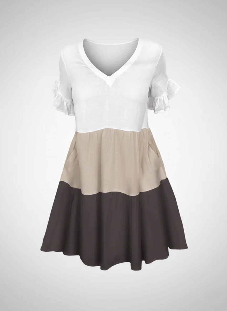 Damen Sommerkleid Midikleid Volant - Image 7