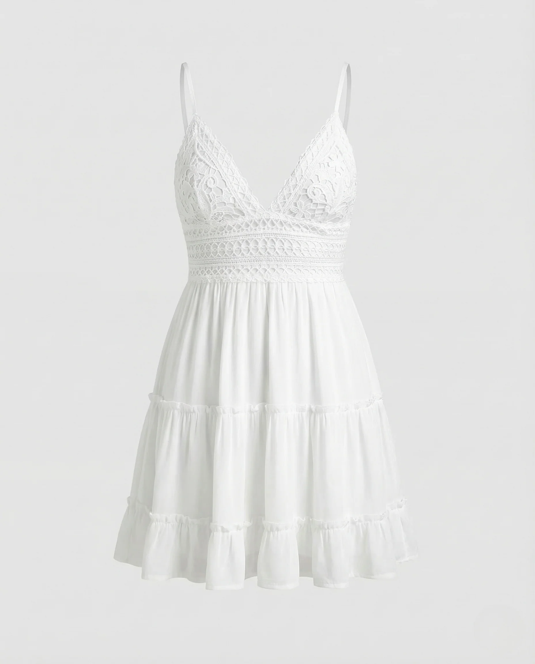 Damen Spitzen Minikleid Empire Taille - Image 4