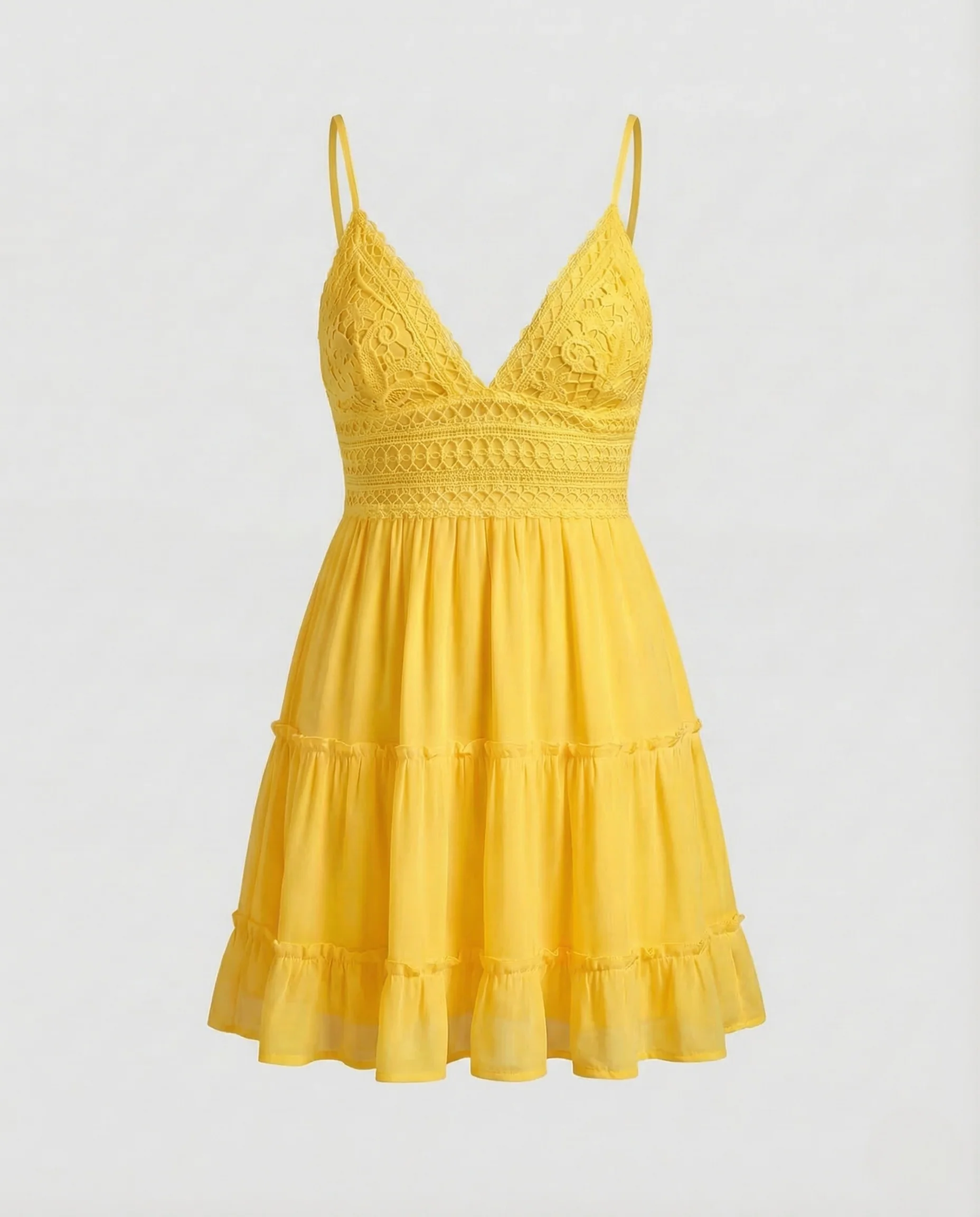 Damen Spitzen Minikleid Empire Taille - Image 5