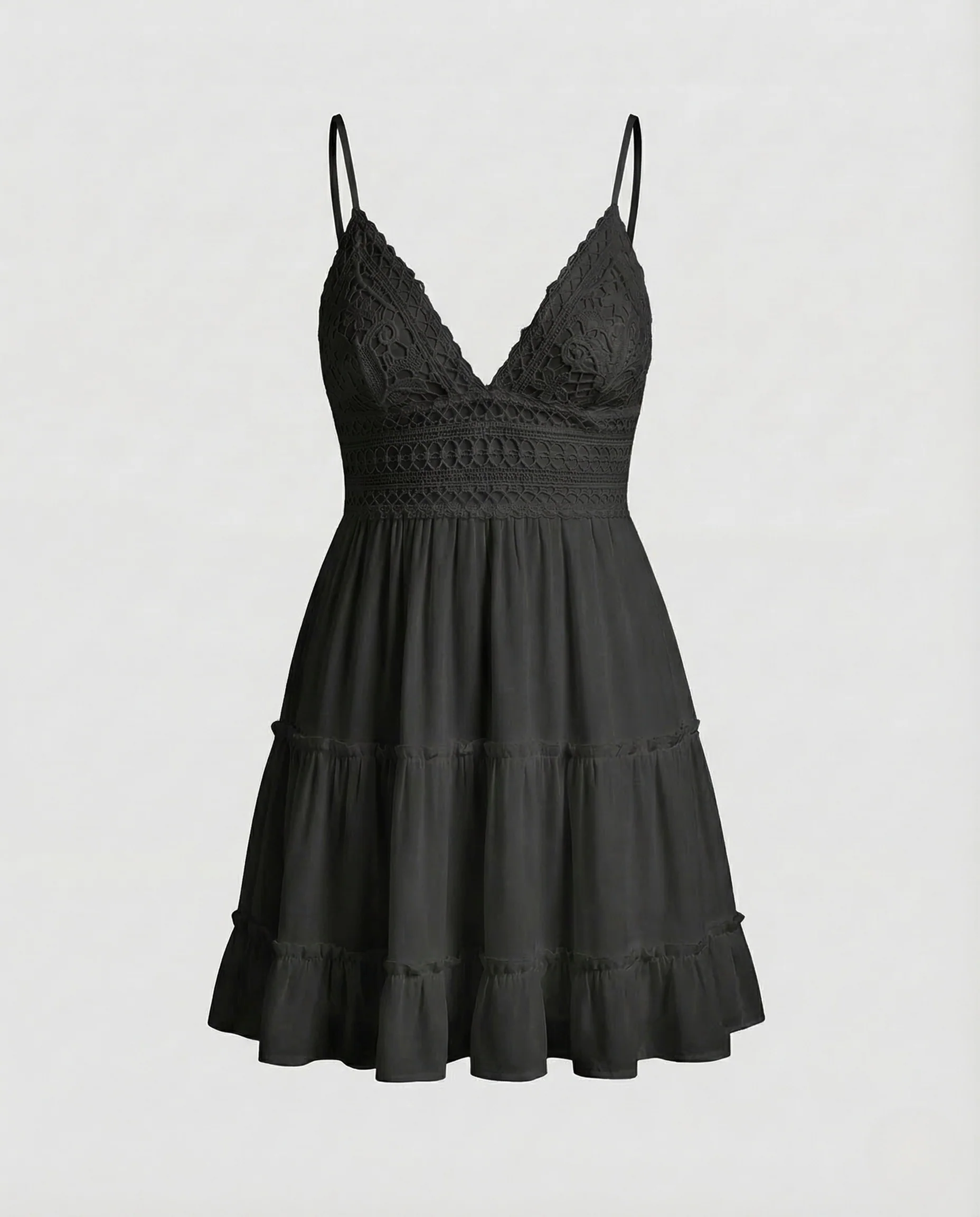 Damen Spitzen Minikleid Empire Taille - Image 8