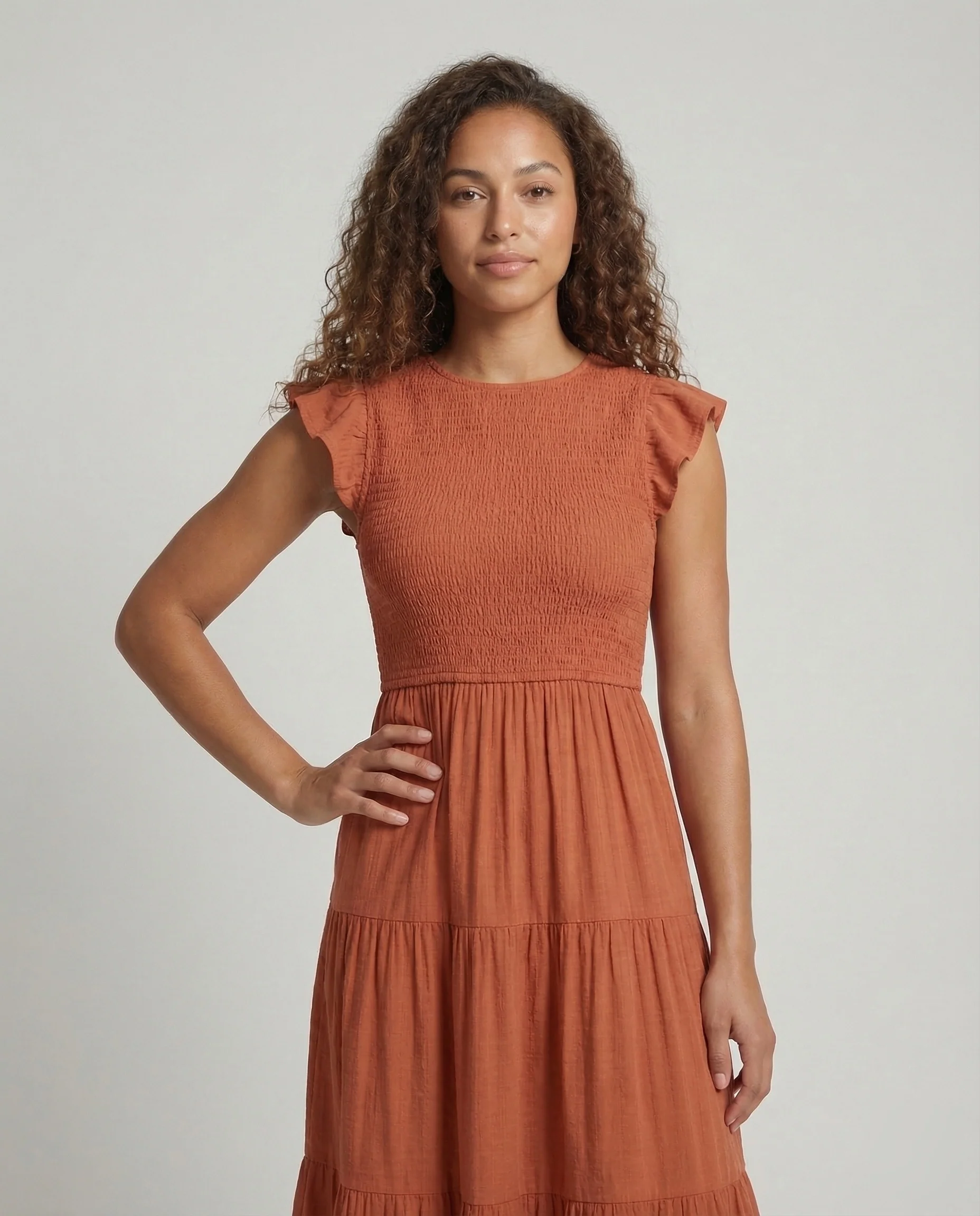 Damen Stufenkleid Volantärmel - Image 2