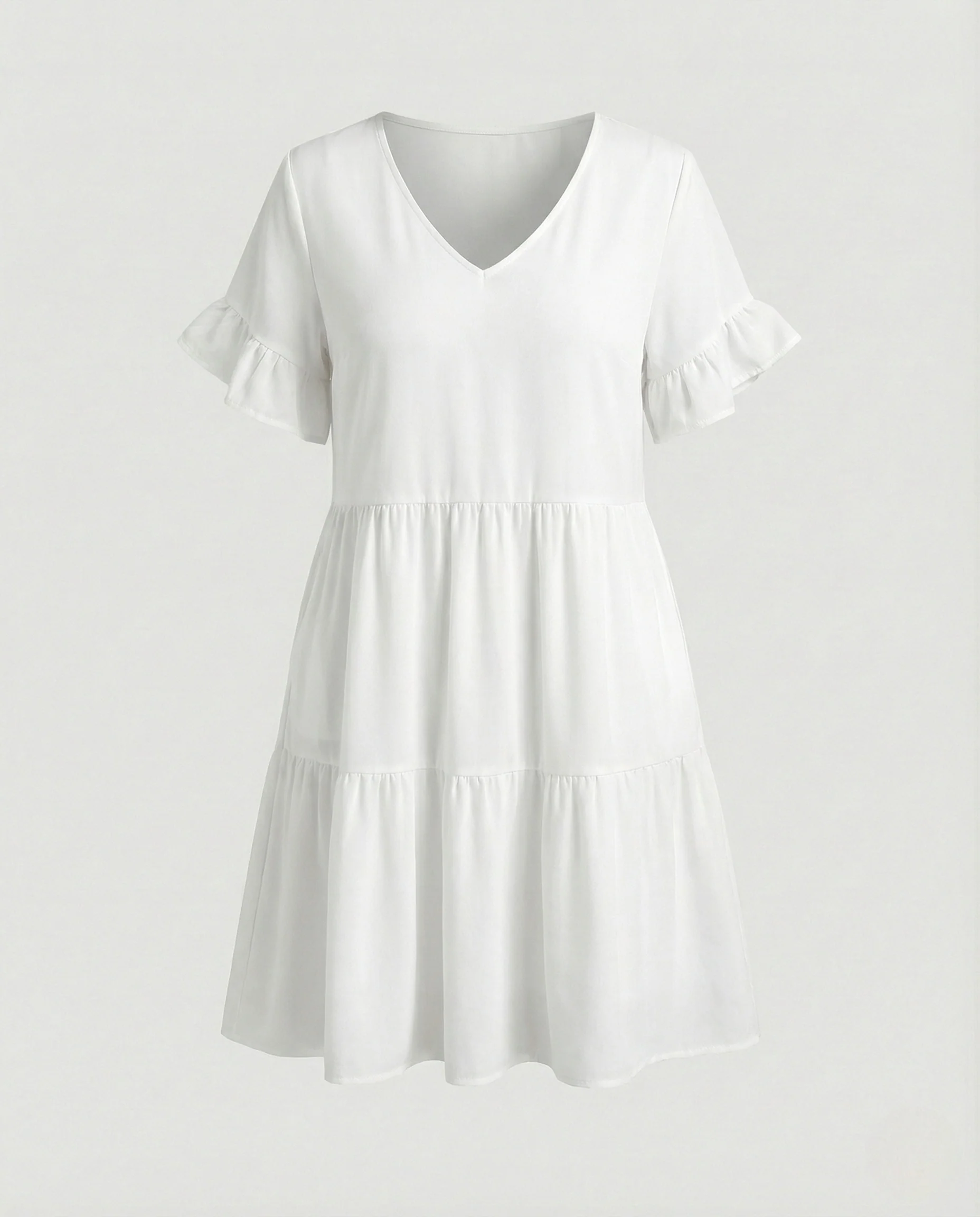 Damen Stufenkleid mit Volantärmeln und Taschen - Image 10