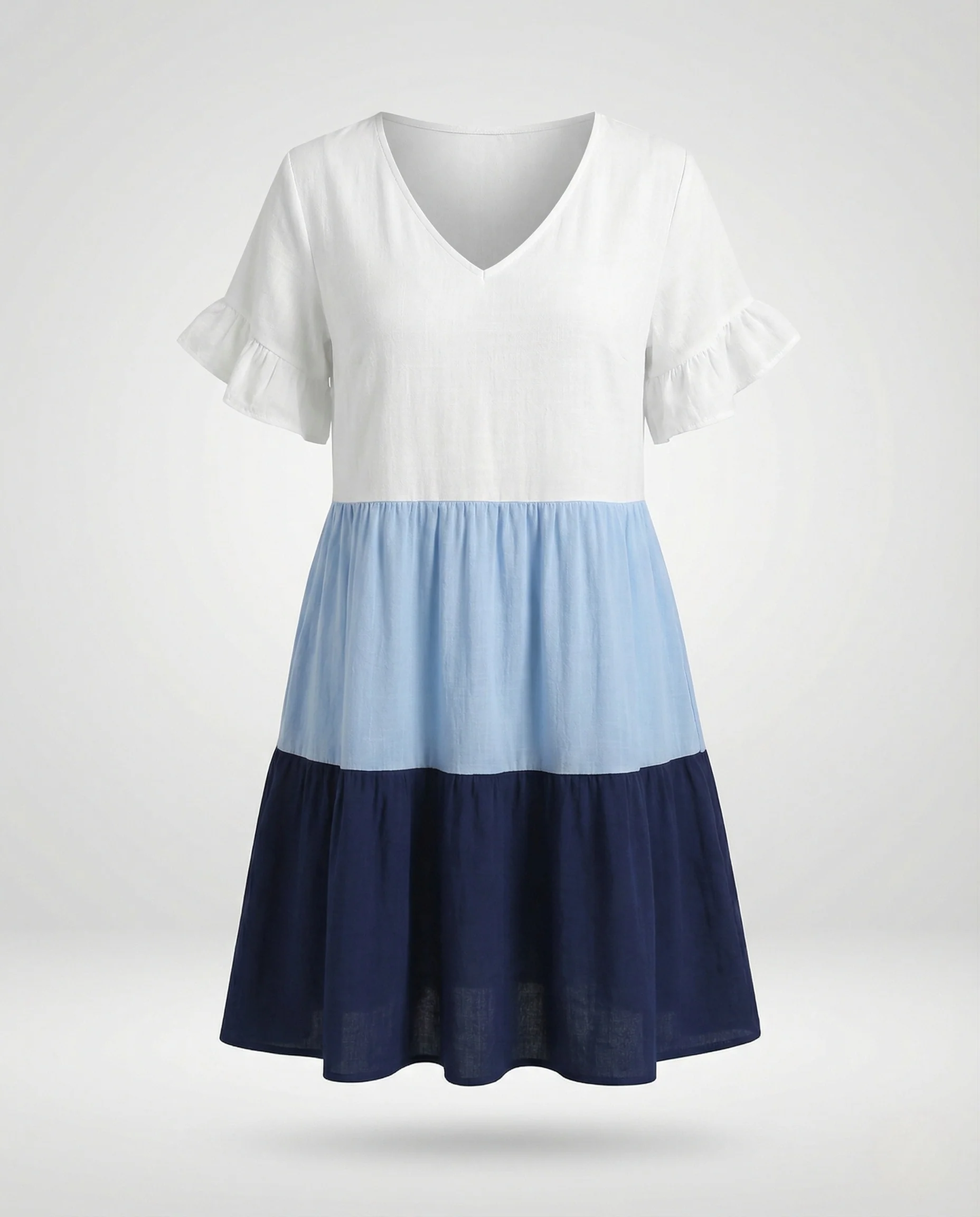 Damen Stufenkleid mit Volantärmeln und Taschen - Image 8