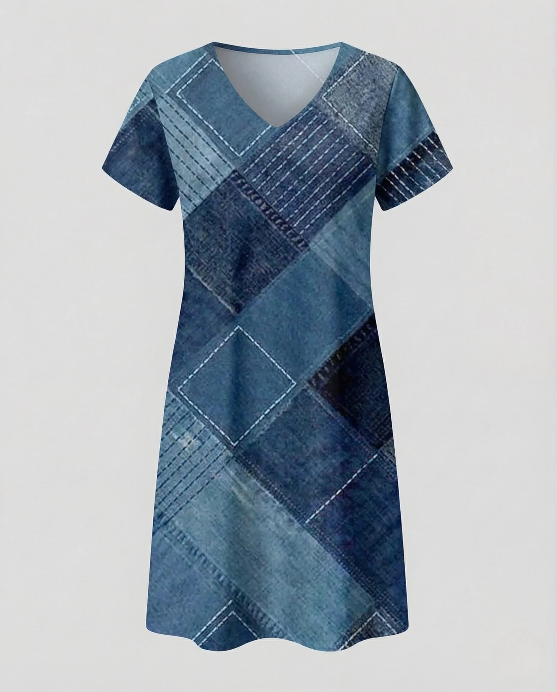 Damen Viskose Jersey Kleid mit Print - Image 10
