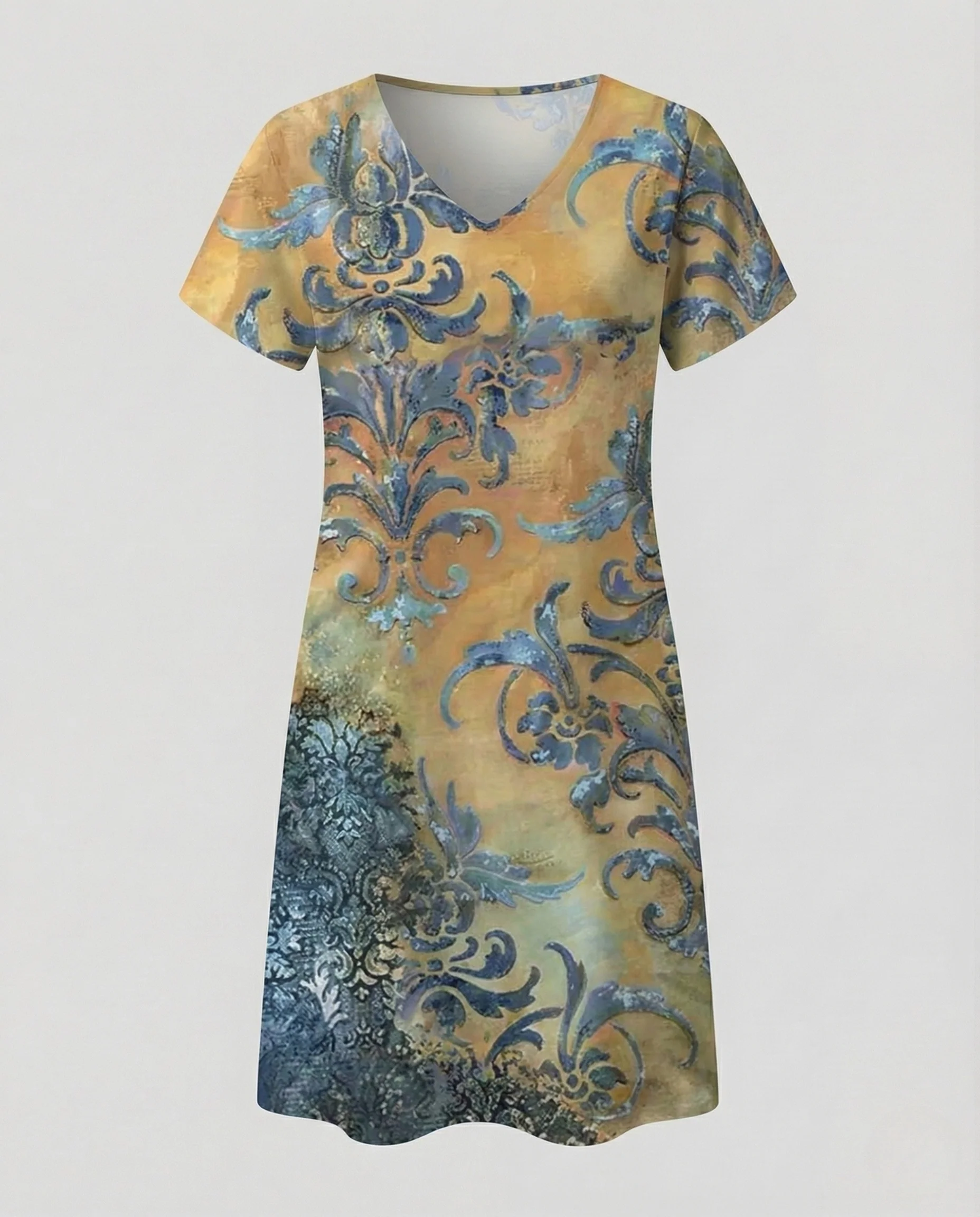 Damen Viskose Jersey Kleid mit Print - Image 13