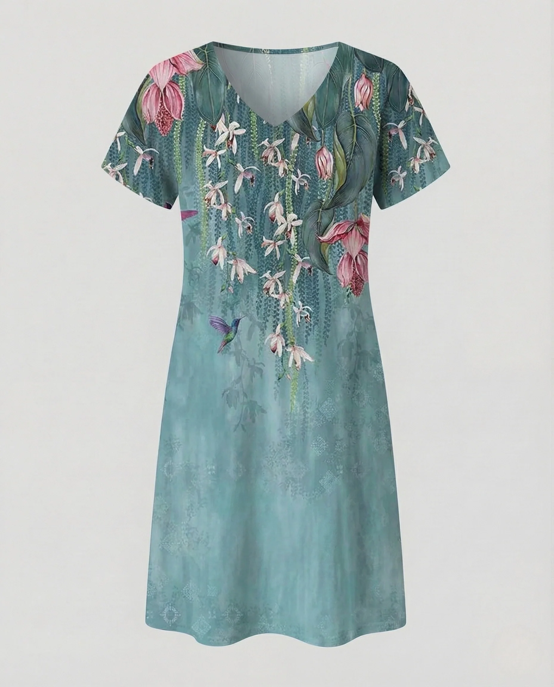 Damen Viskose Jersey Kleid mit Print - Image 14