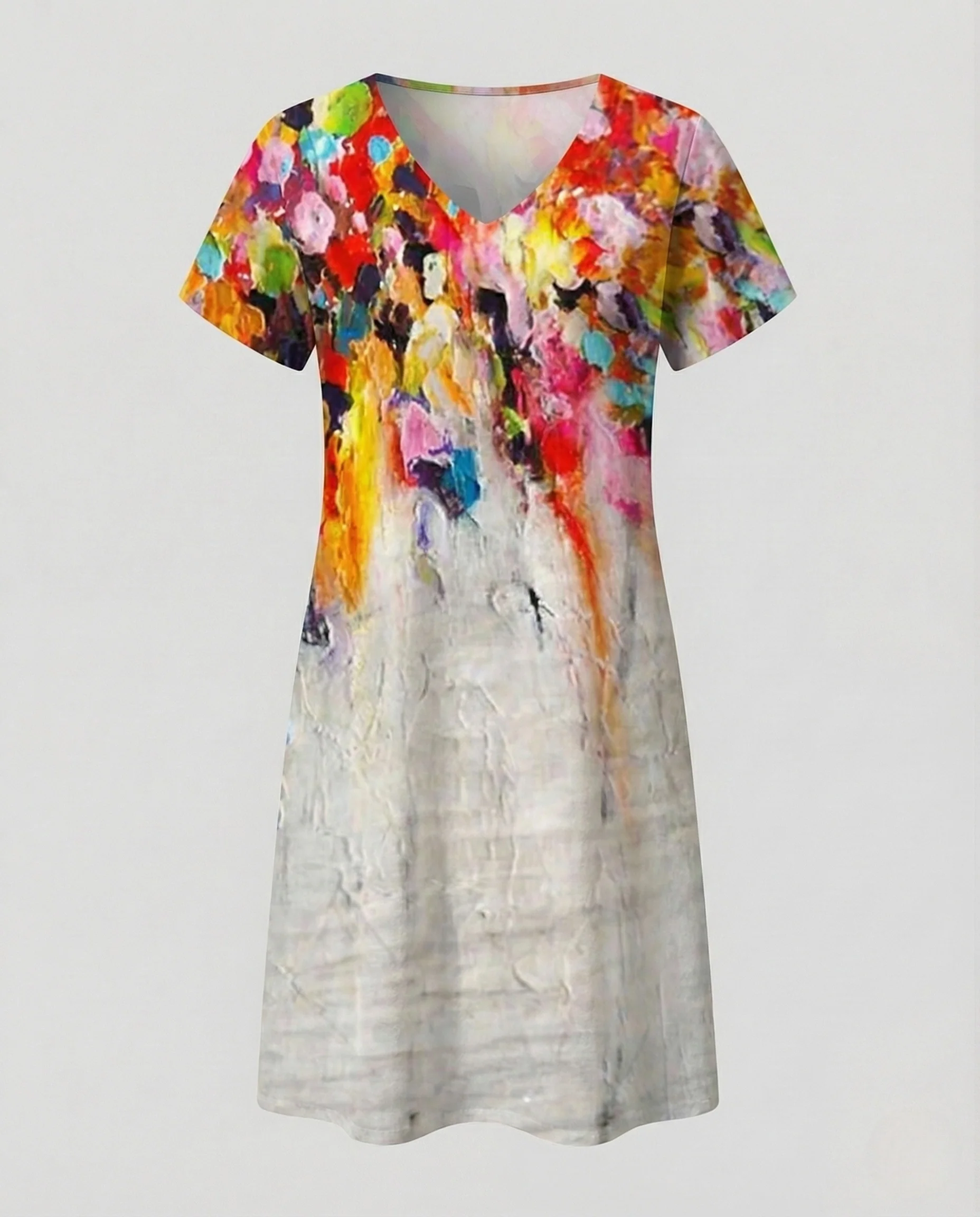 Damen Viskose Jersey Kleid mit Print - Image 6