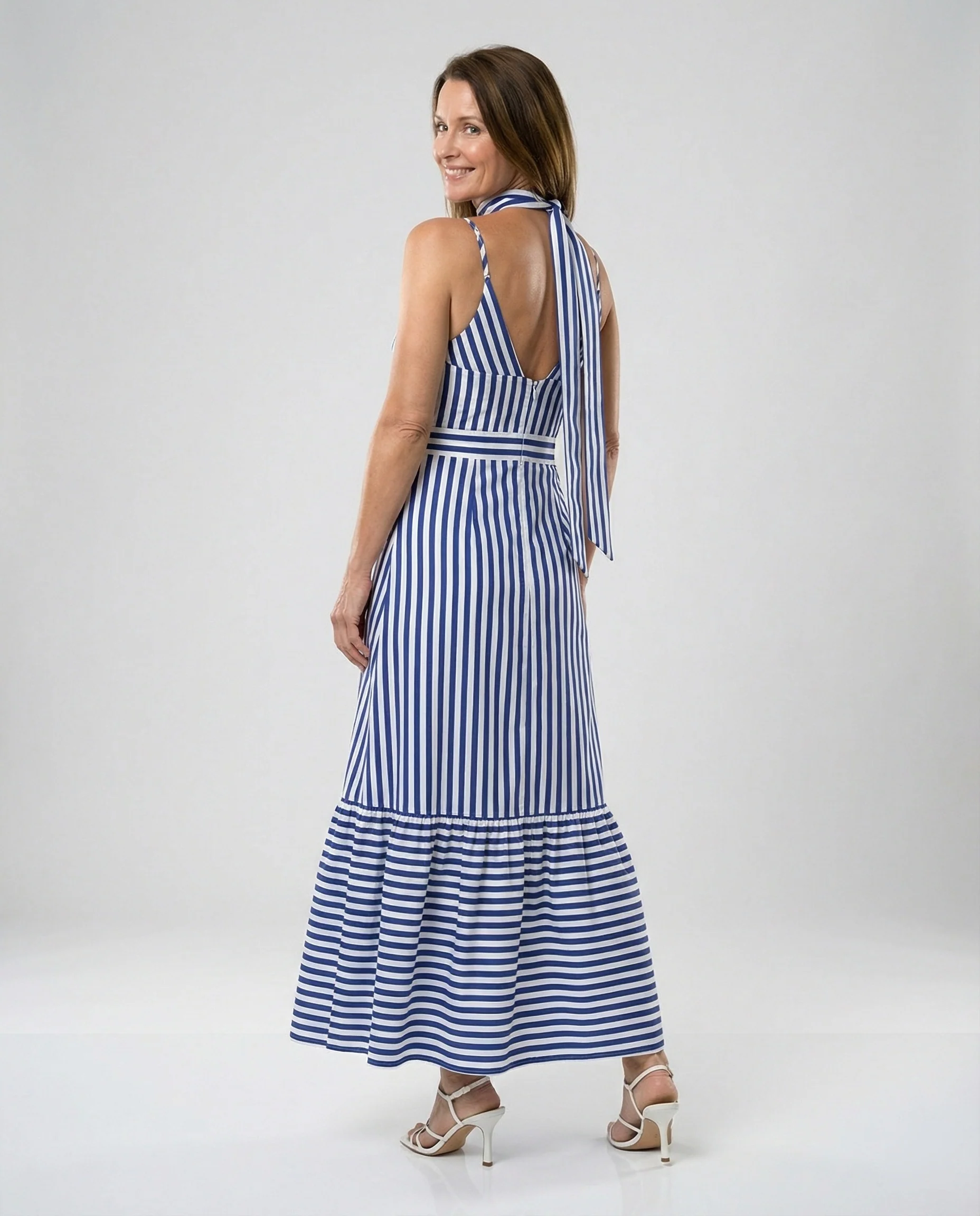 Maritimes Maxikleid Mit Spaghettiträgern Damen - Image 2