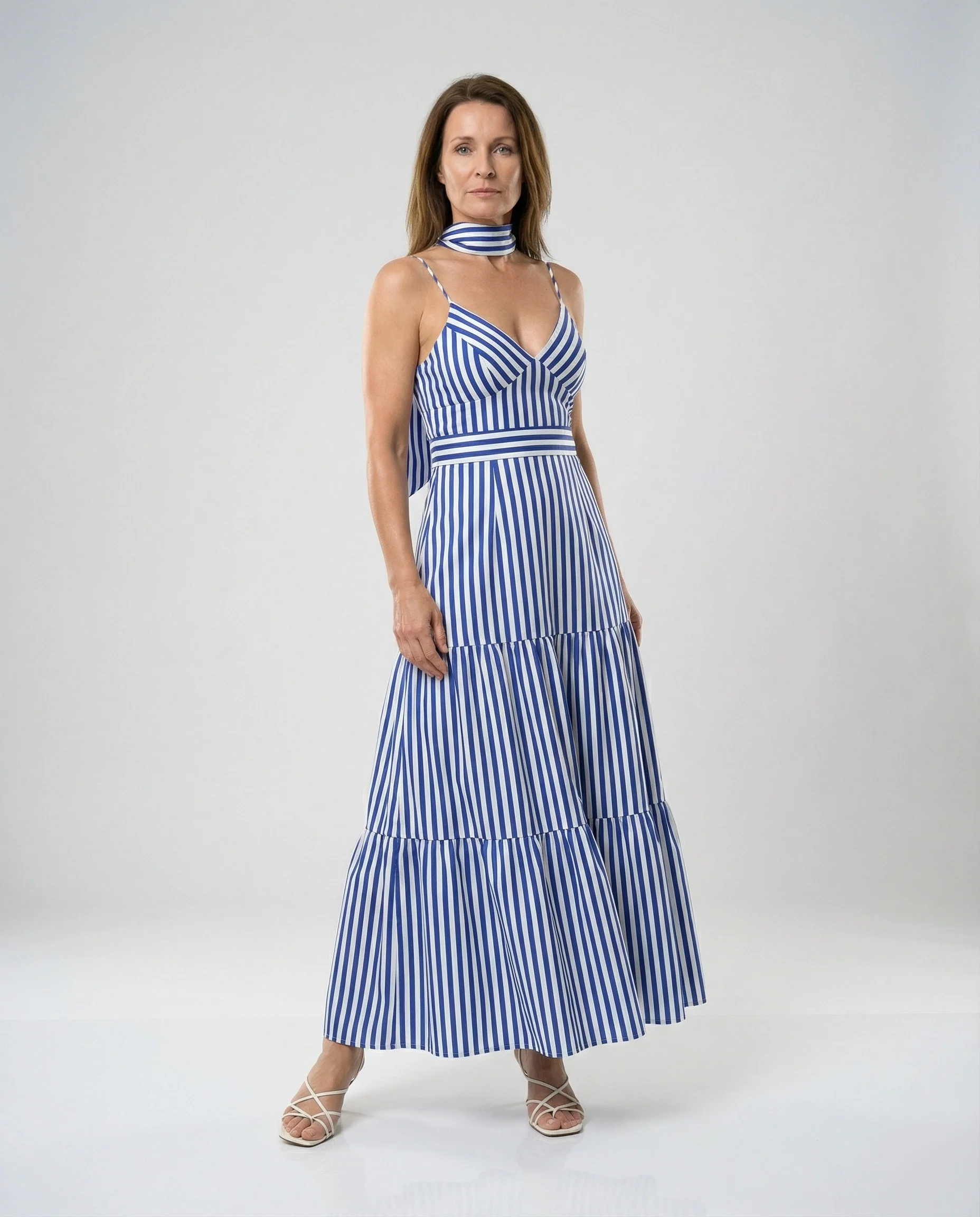 Maritimes Maxikleid Mit Spaghettiträgern Damen - Image 4