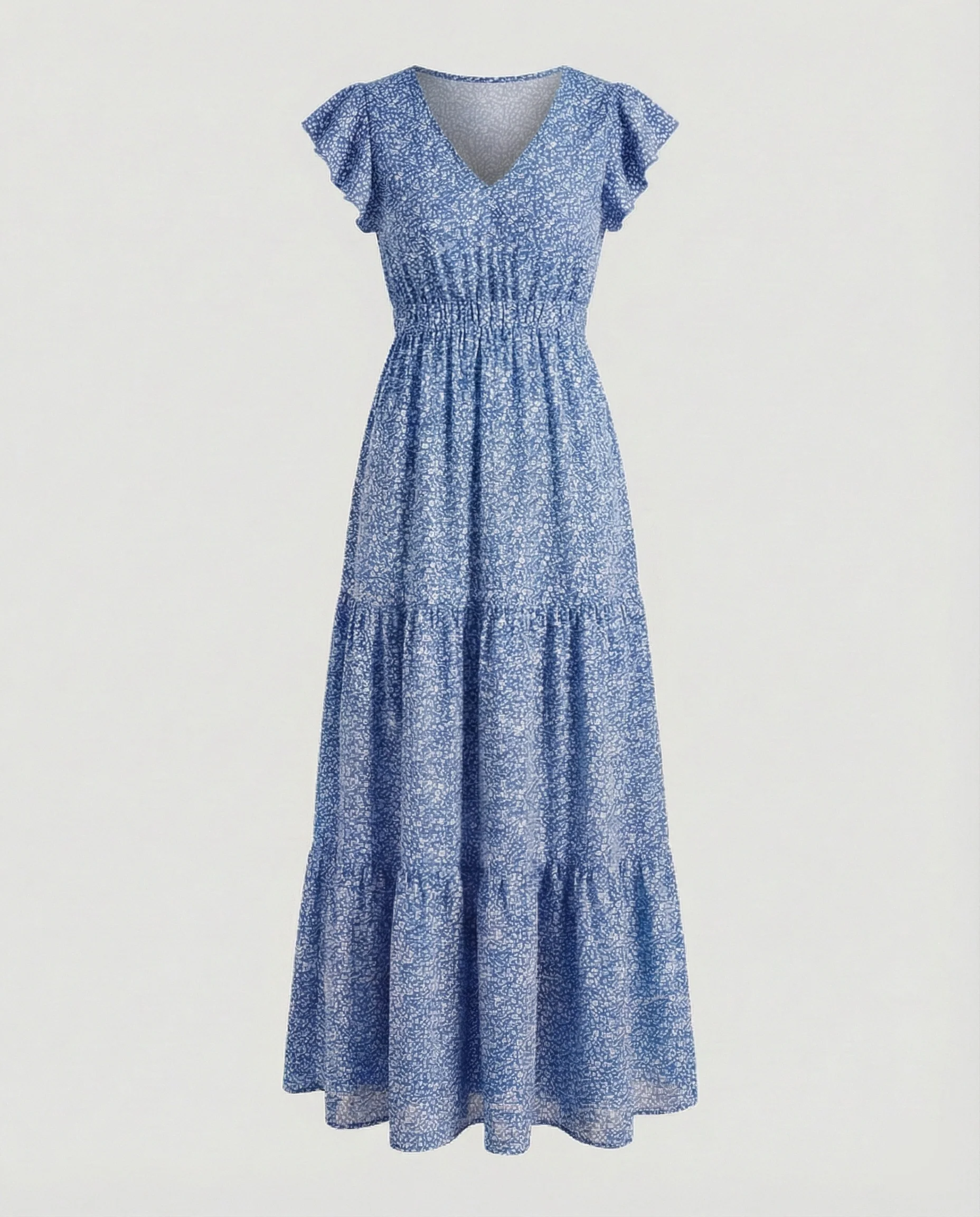 Damen Maxikleid Sommer Smokbund - Image 5