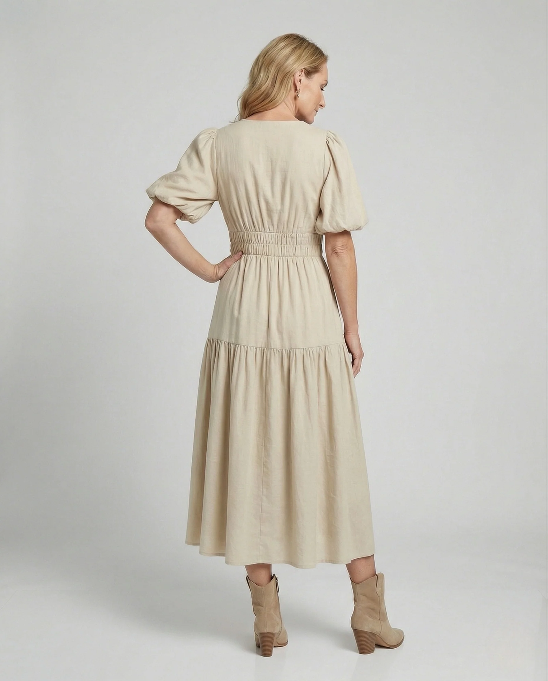 Maxikleid Damen Hemdblusen Stil - Image 4