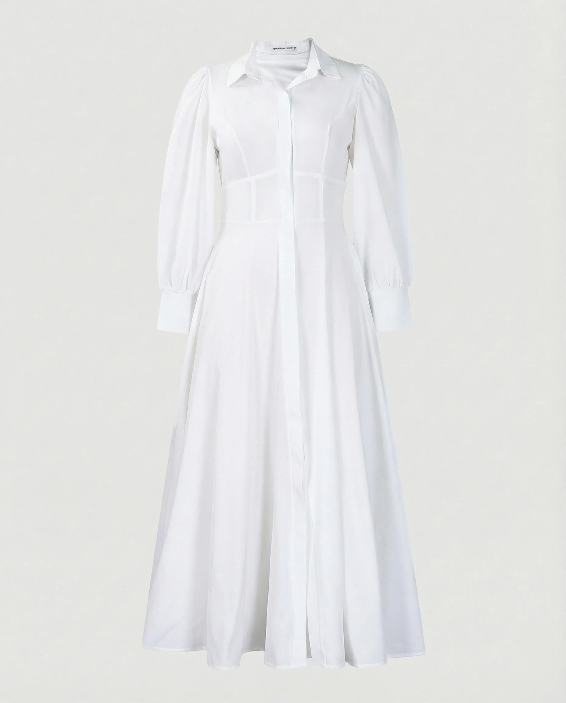 Damen Hemdkleid Maxi mit Ballonärmeln - Image 6