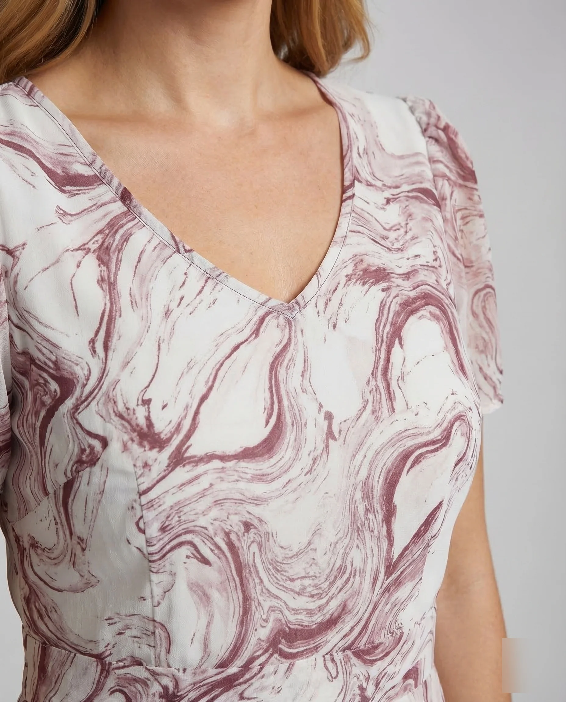 Damen Maxikleid Marmorprint - Image 3