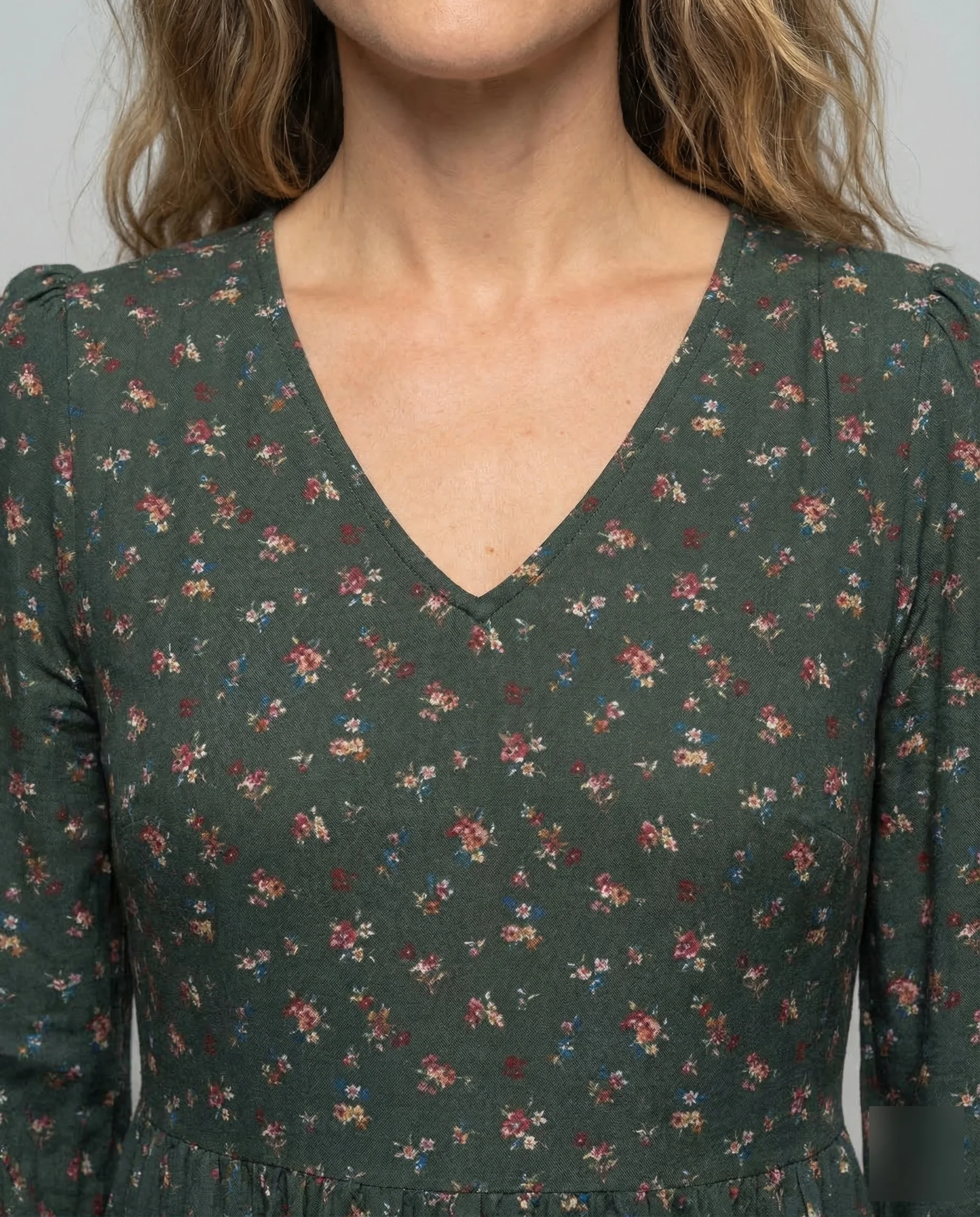 Damen Maxikleid Blumen Stufen - Image 3