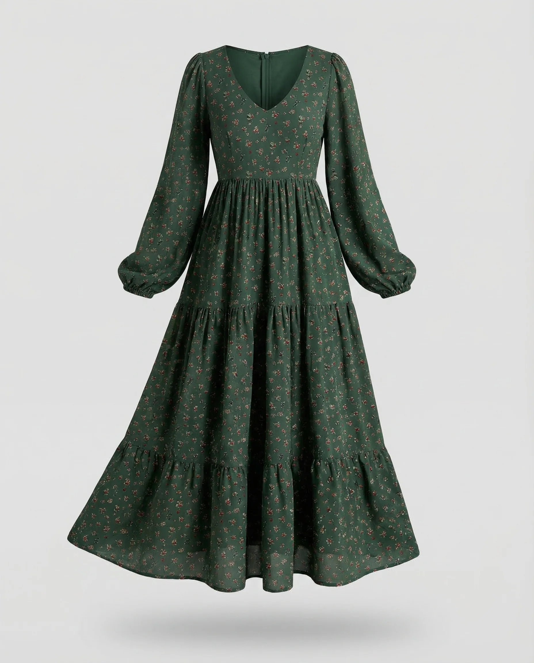 Damen Maxikleid Blumen Stufen - Image 5
