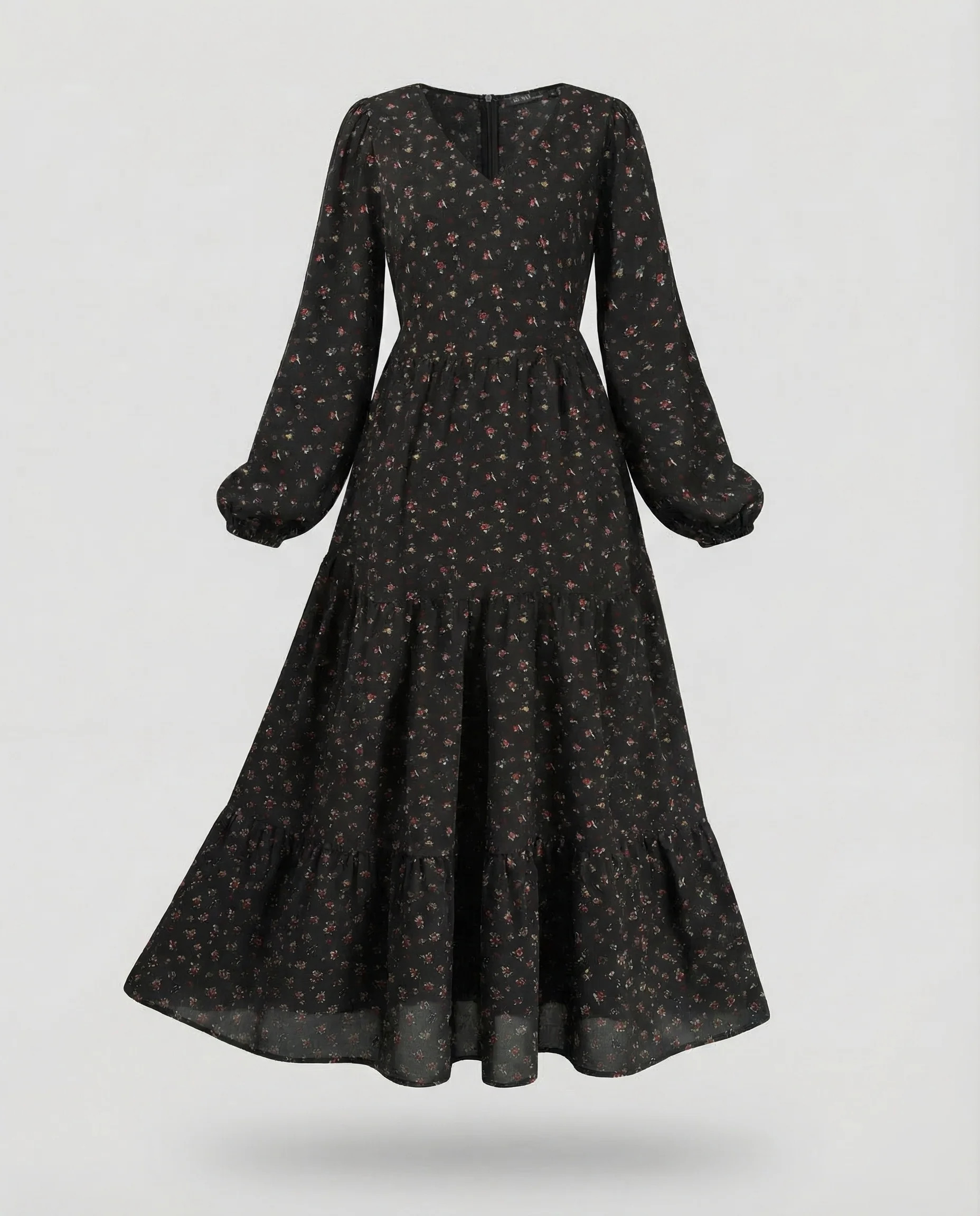 Damen Maxikleid Blumen Stufen - Image 6