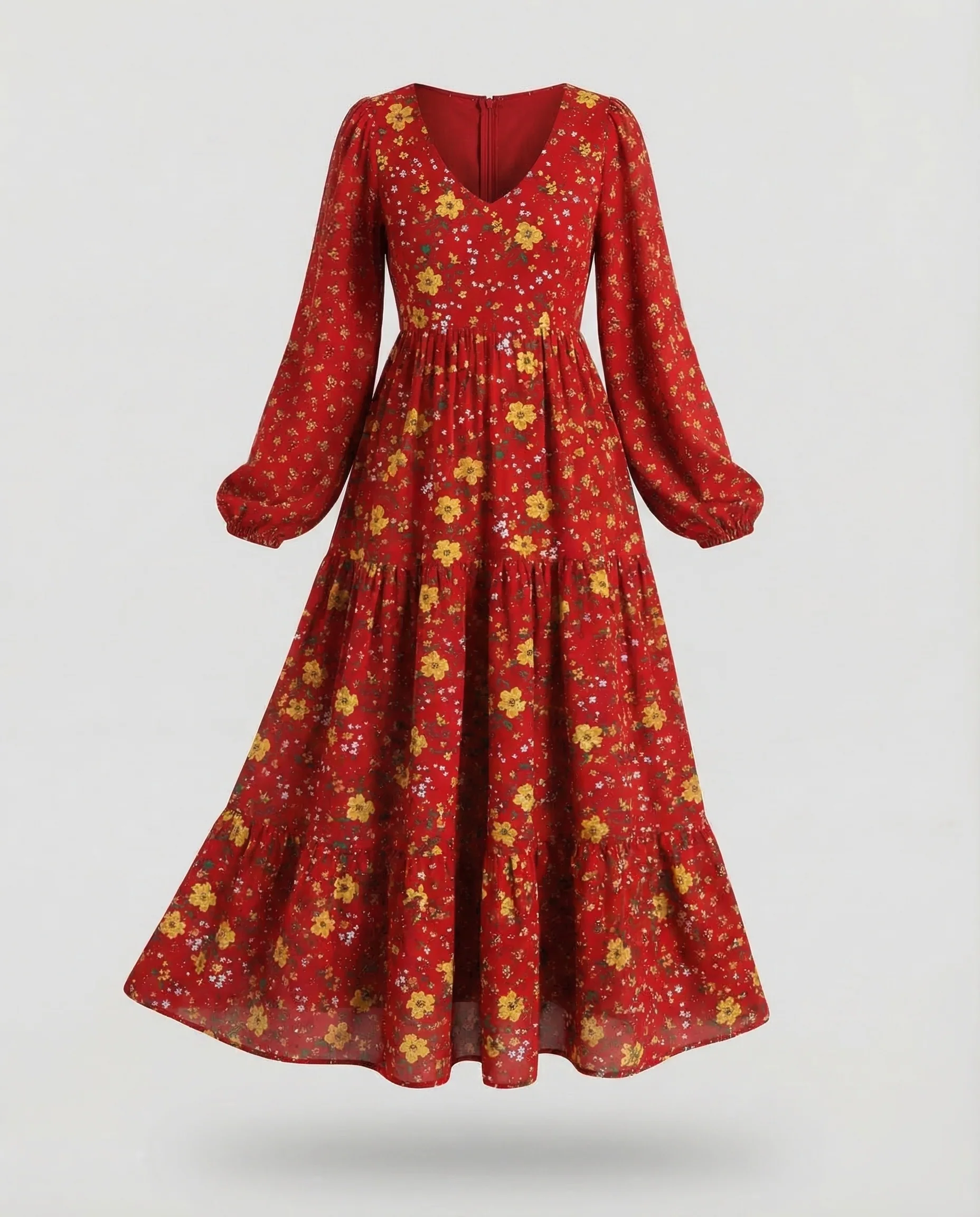 Damen Maxikleid Blumen Stufen - Image 7