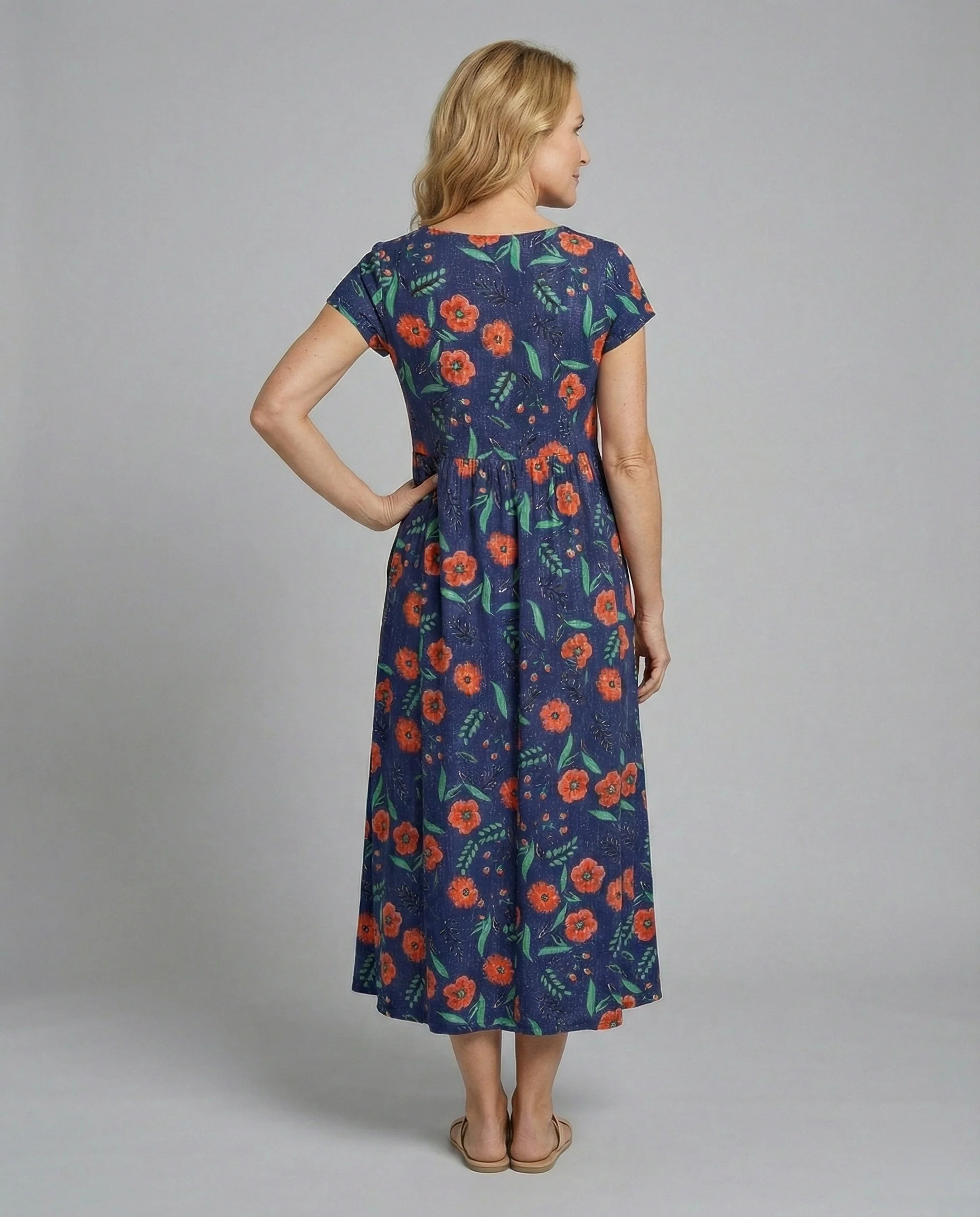 Damen Maxikleid Patchwork A-Linie - Image 2