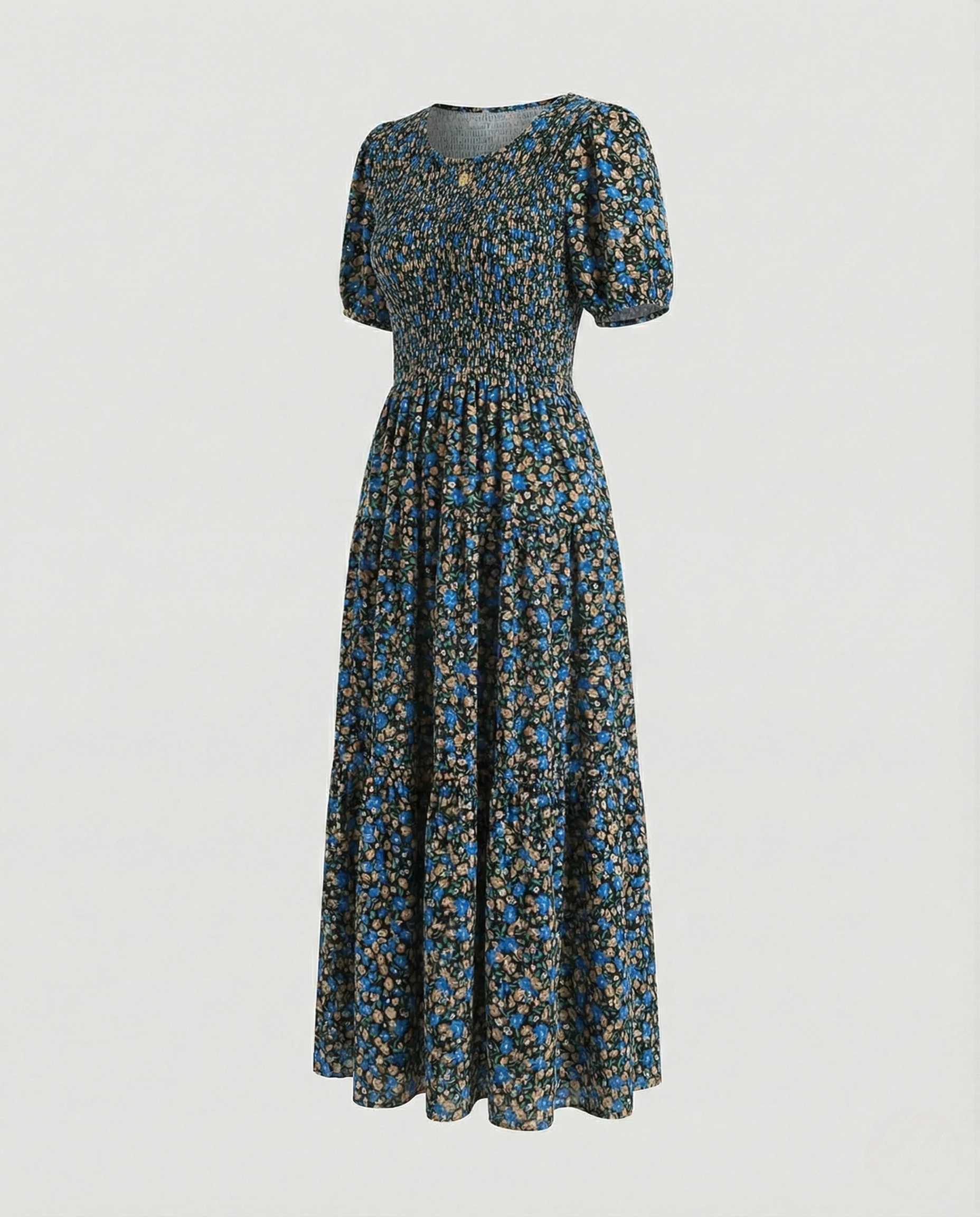 Damen Maxikleid mit Ethnomuster und Volantrock - Image 7