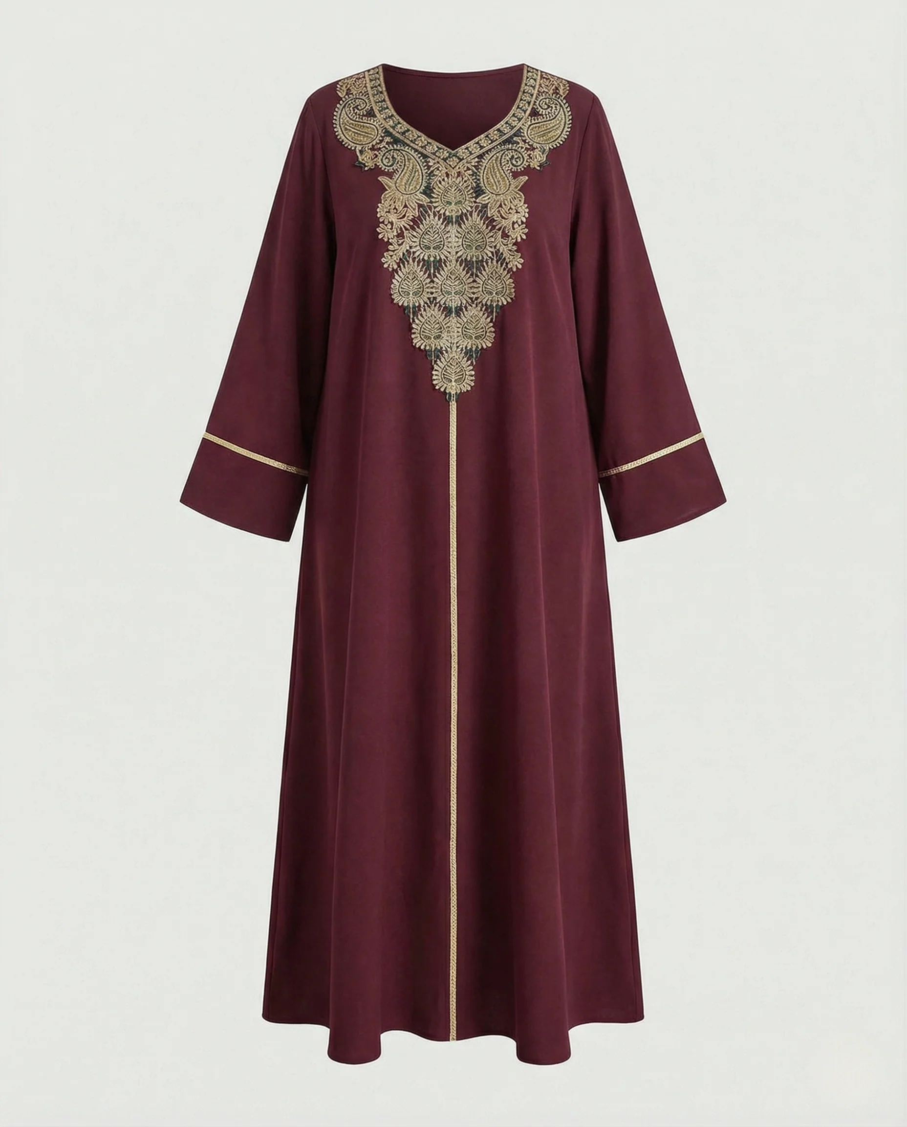 Maxikleid Damen Leo Print V-Ausschnitt - Image 5