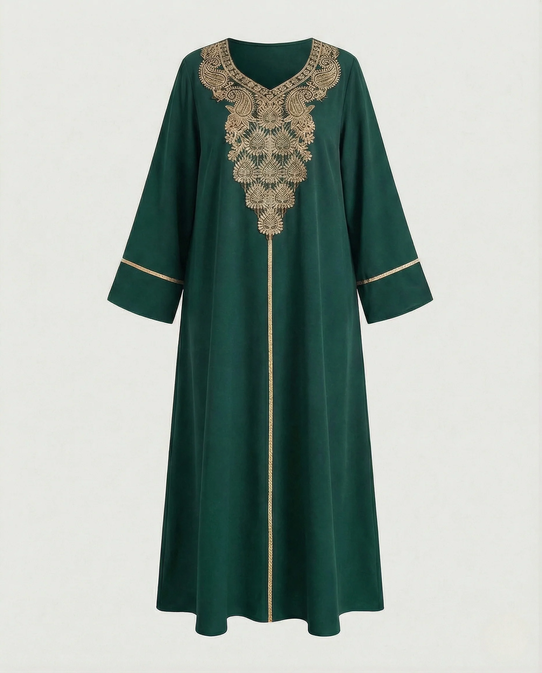 Maxikleid Damen Leo Print V-Ausschnitt - Image 6