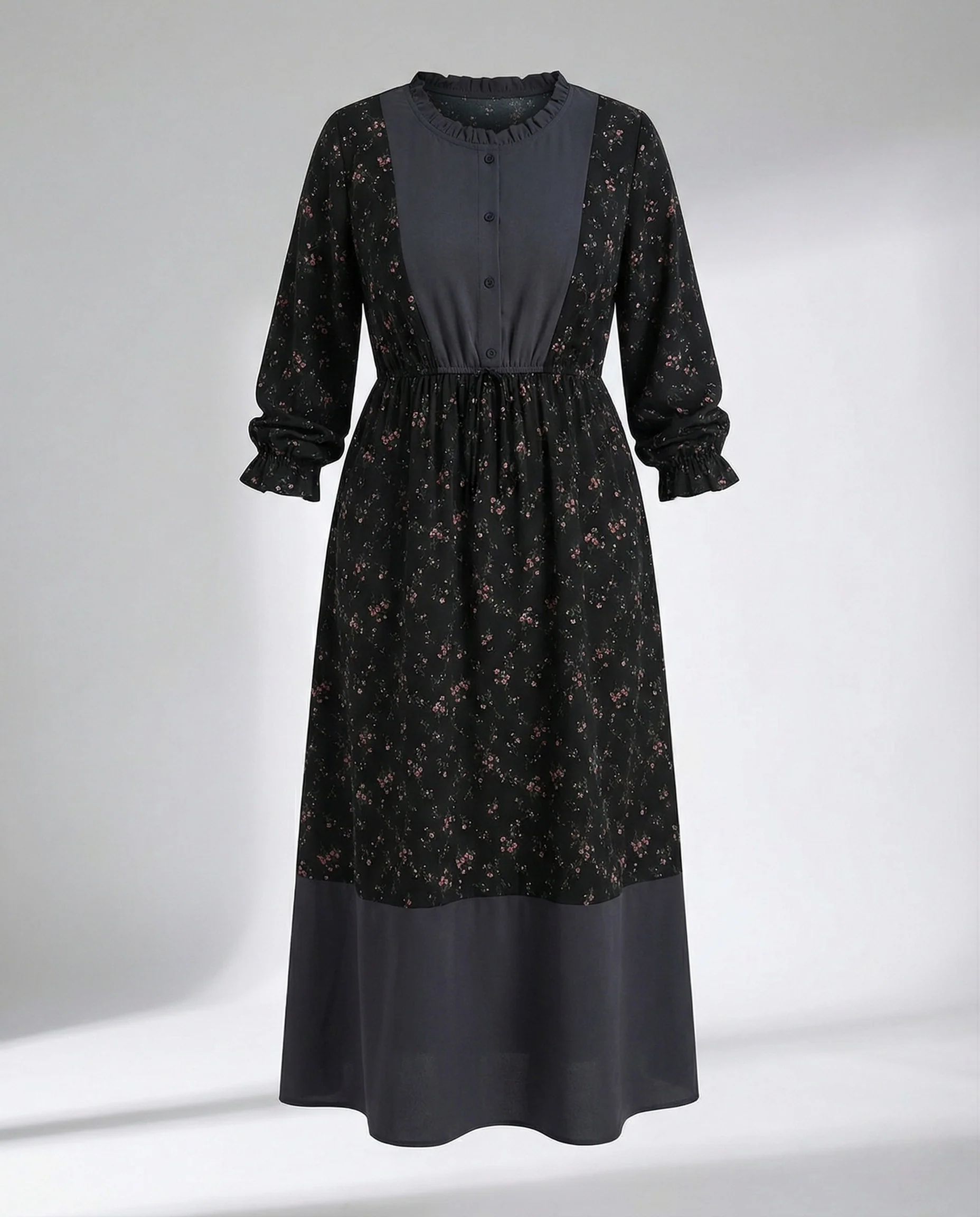 Maxikleid Damen Leo Print V-Ausschnitt - Image 8
