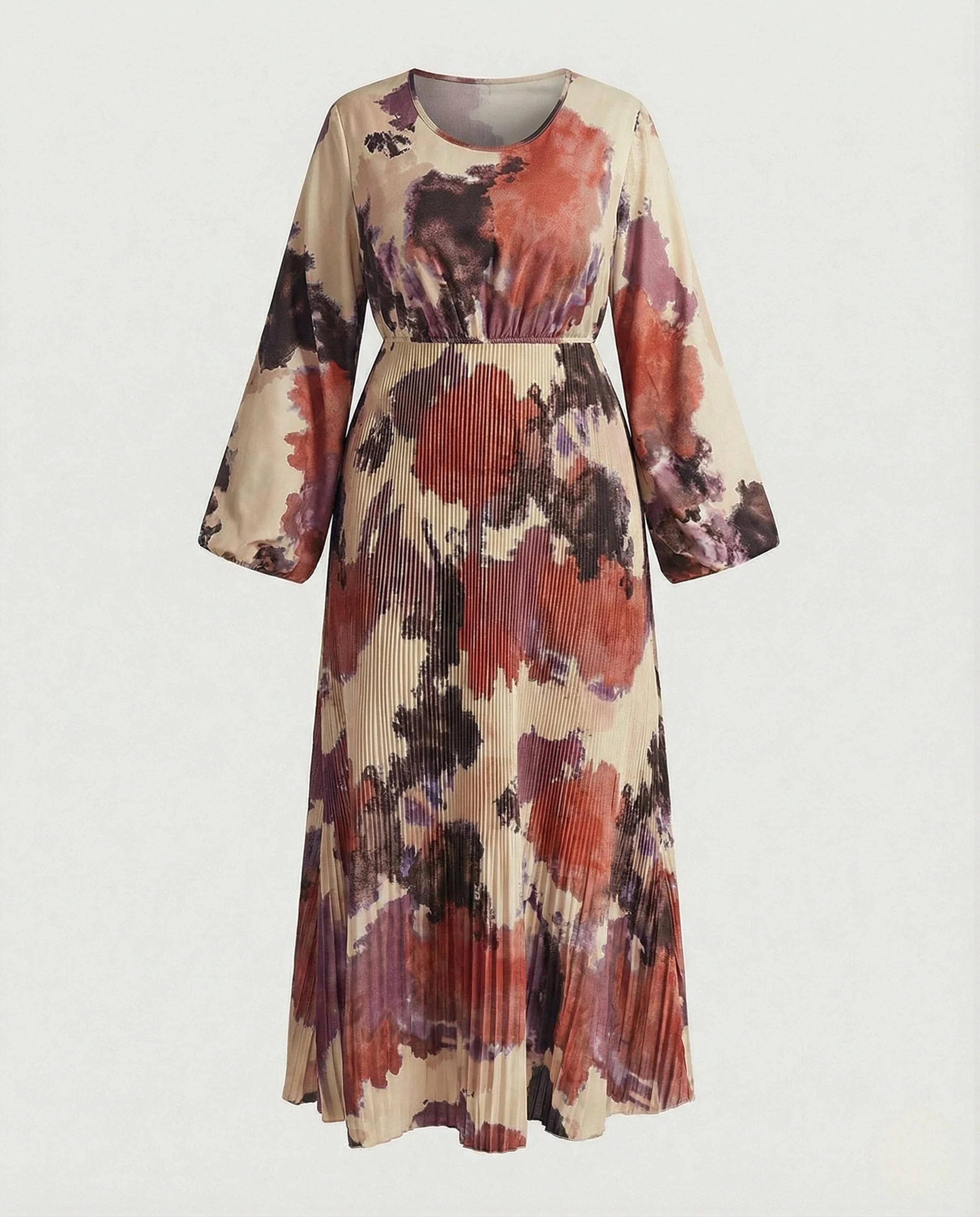 Maxikleid Damen Leo Print V-Ausschnitt - Image 9