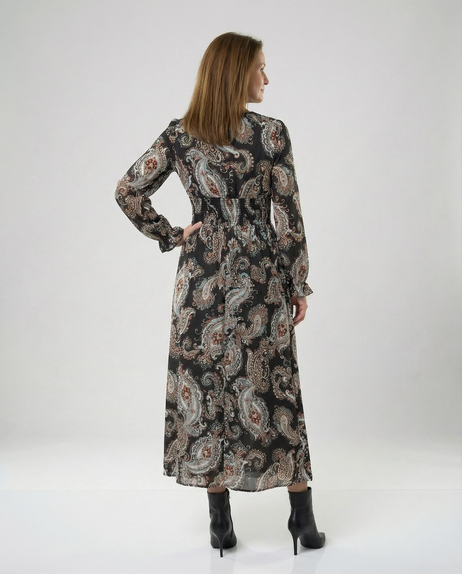 Damen Maxikleid Paisley mit Beinschlitz - Image 2