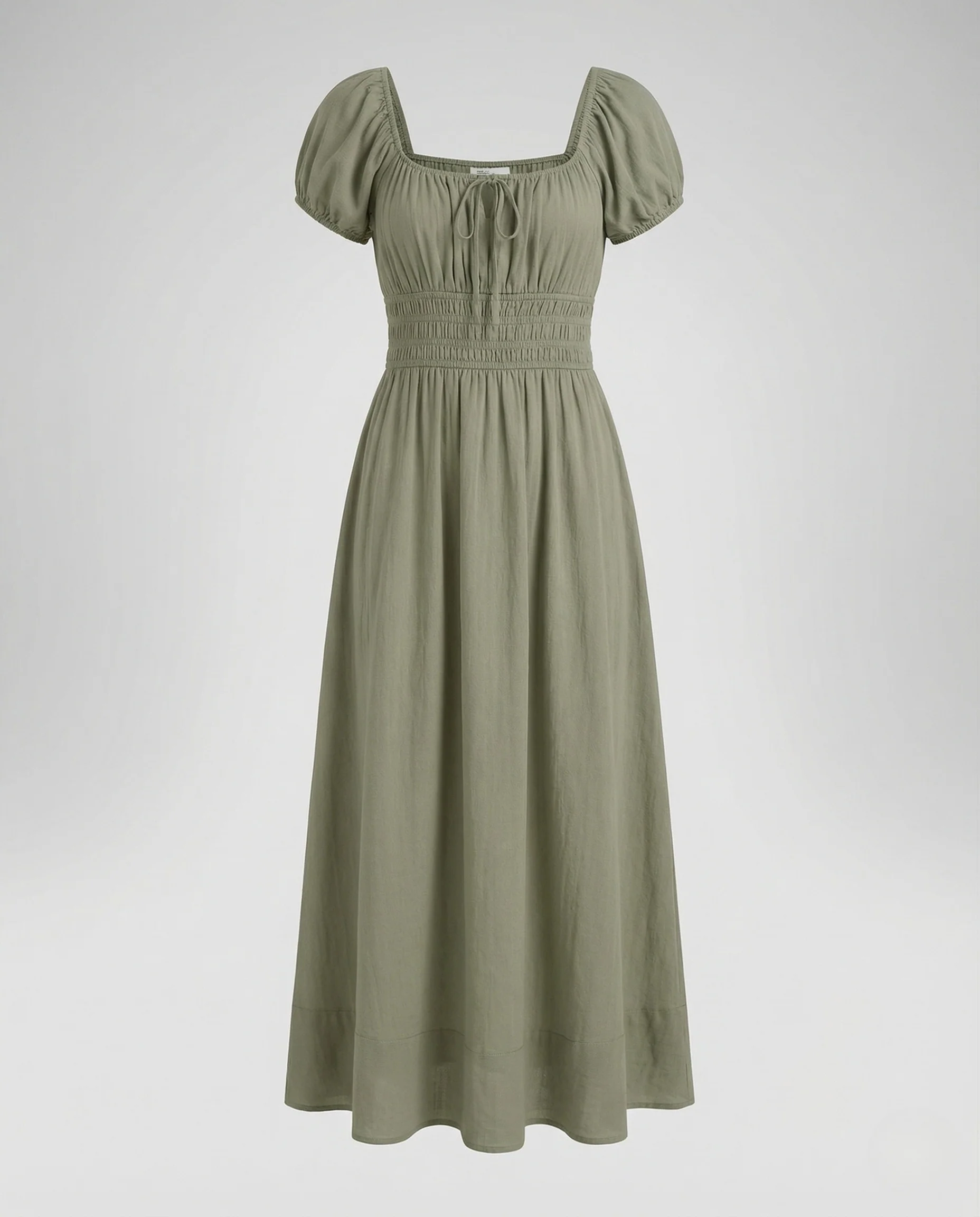 Damen Maxikleid Smock Puffärmel - Image 5