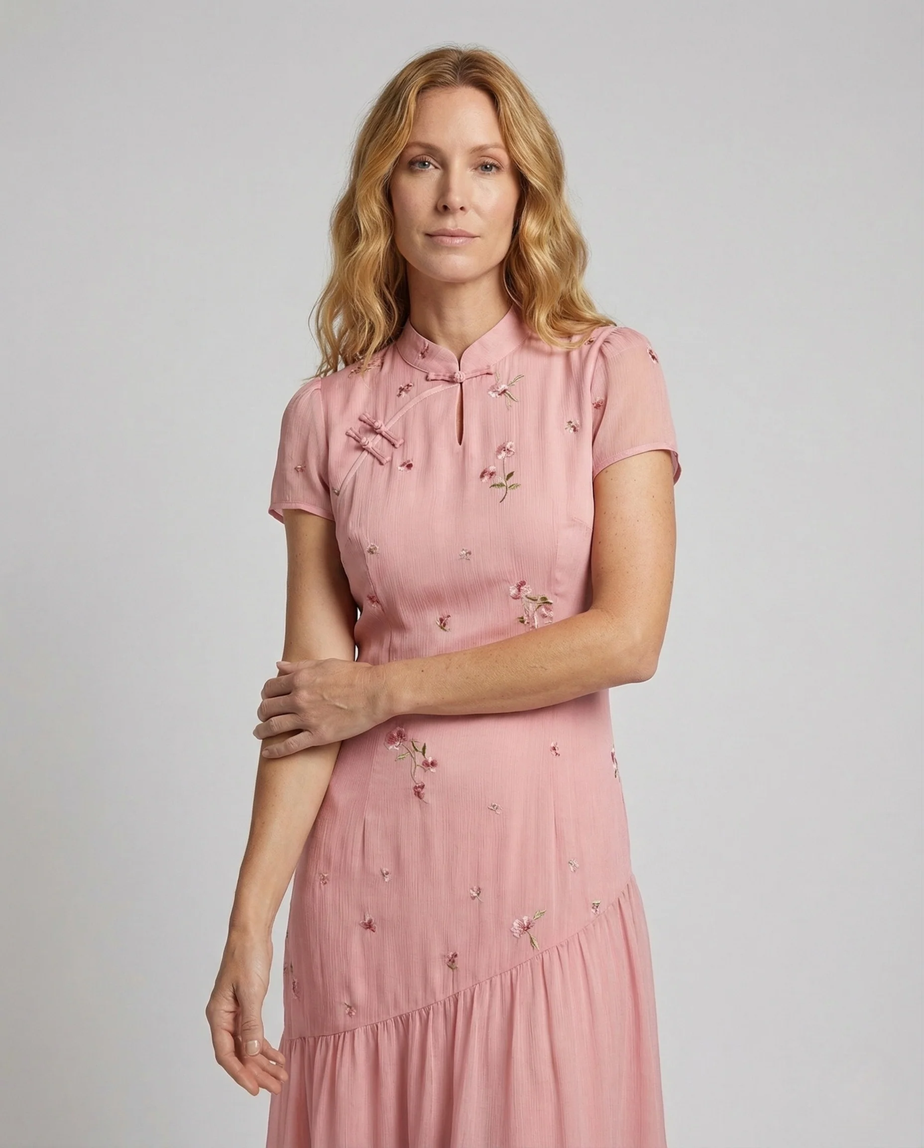 Damen Besticktes Maxikleid mit Chiffon - Image 2