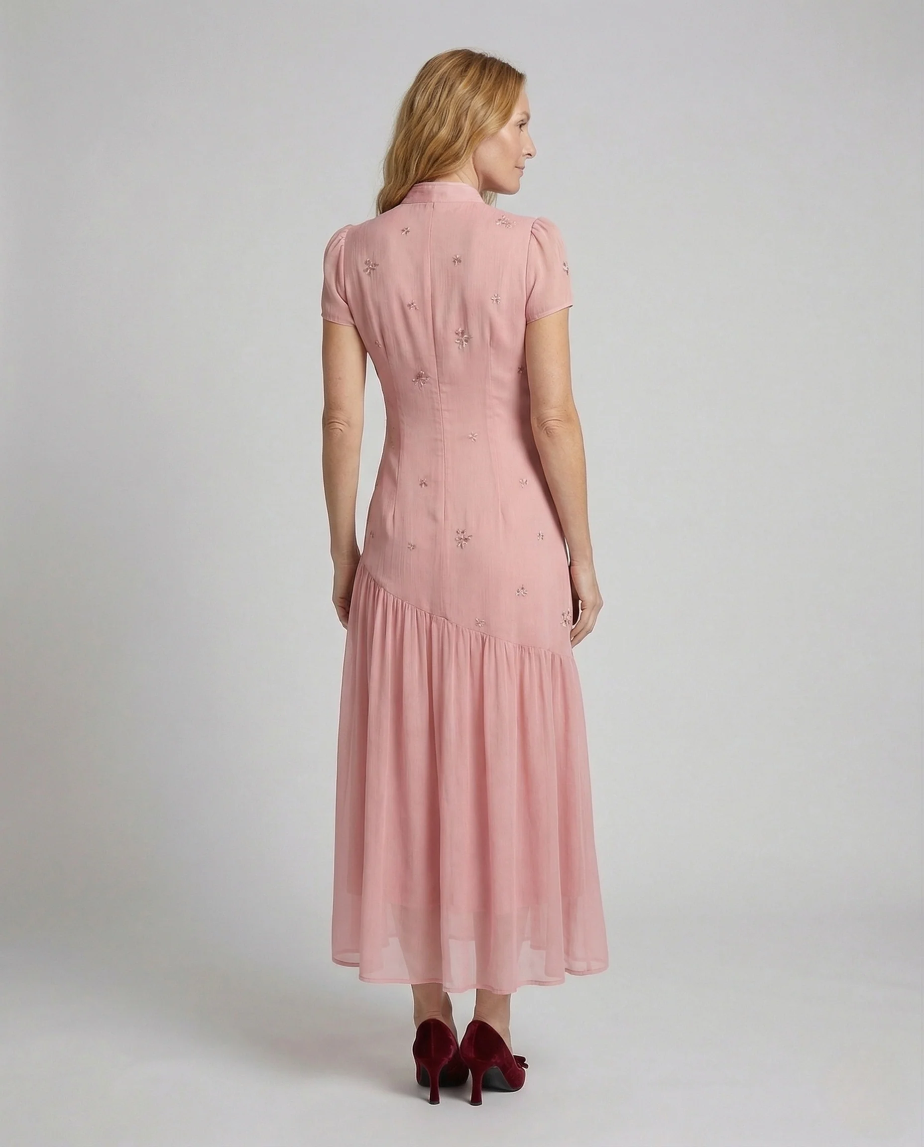 Damen Besticktes Maxikleid mit Chiffon - Image 4