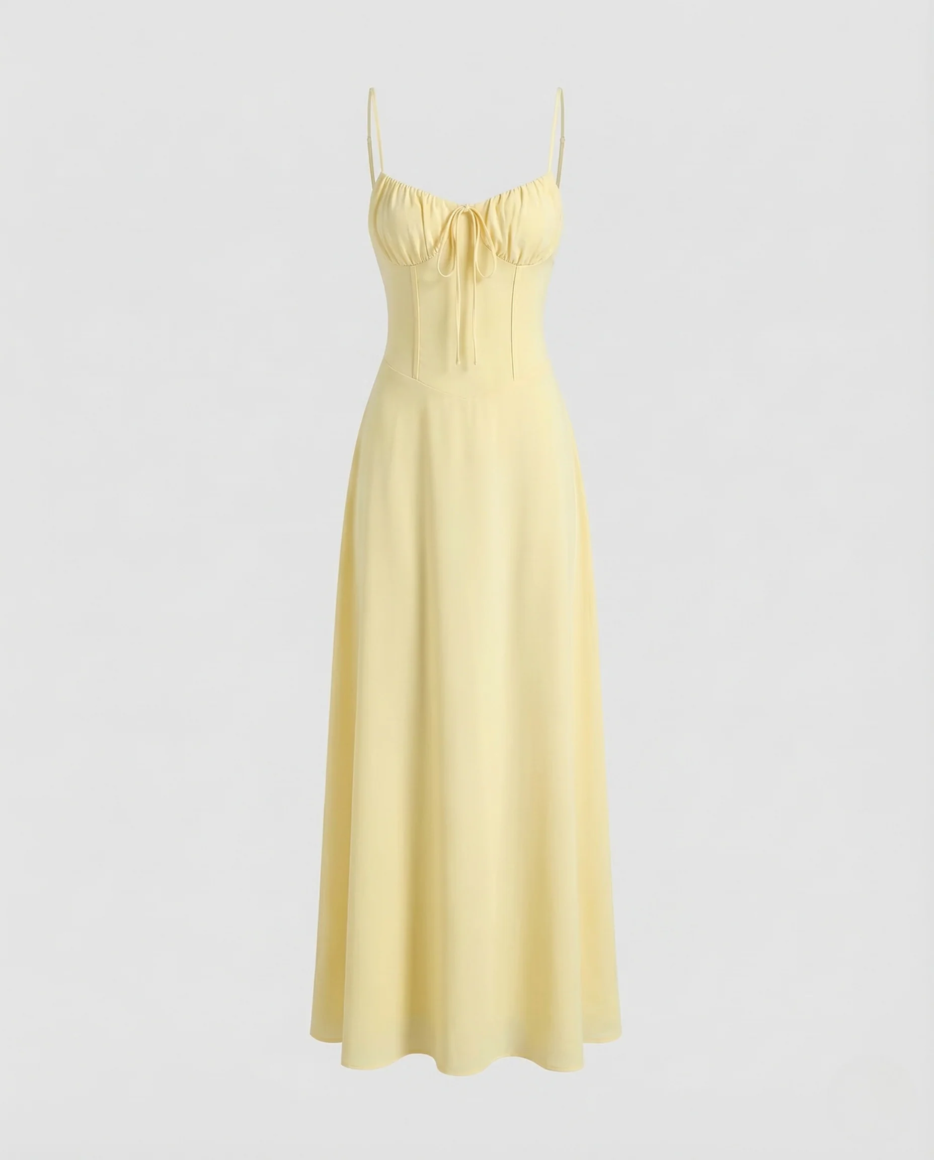 Damen Maxikleid Korsettoptik Spaghettiträger - Image 5