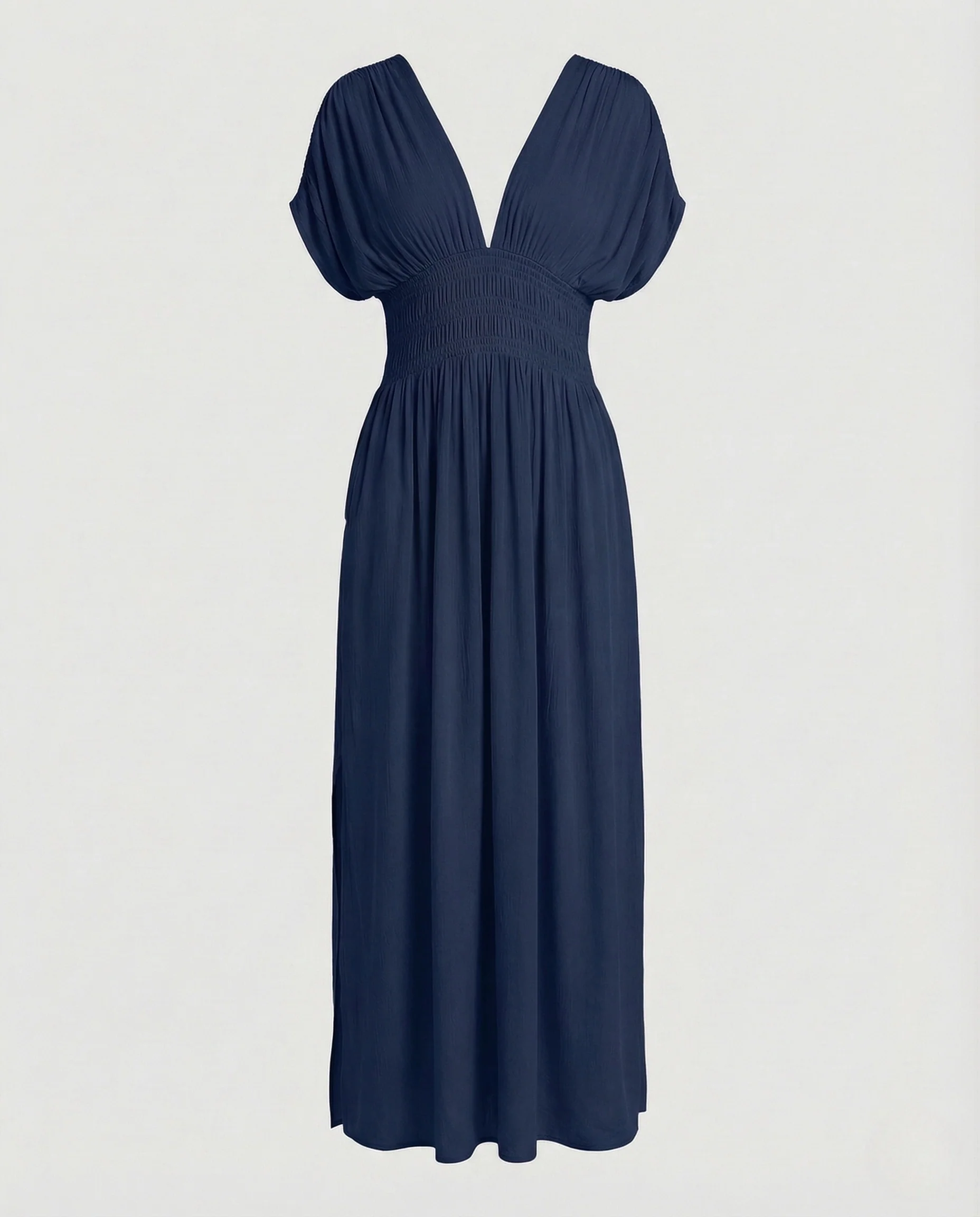 Damen Maxikleid mit tiefem V-Ausschnitt und Schlitz - Image 5
